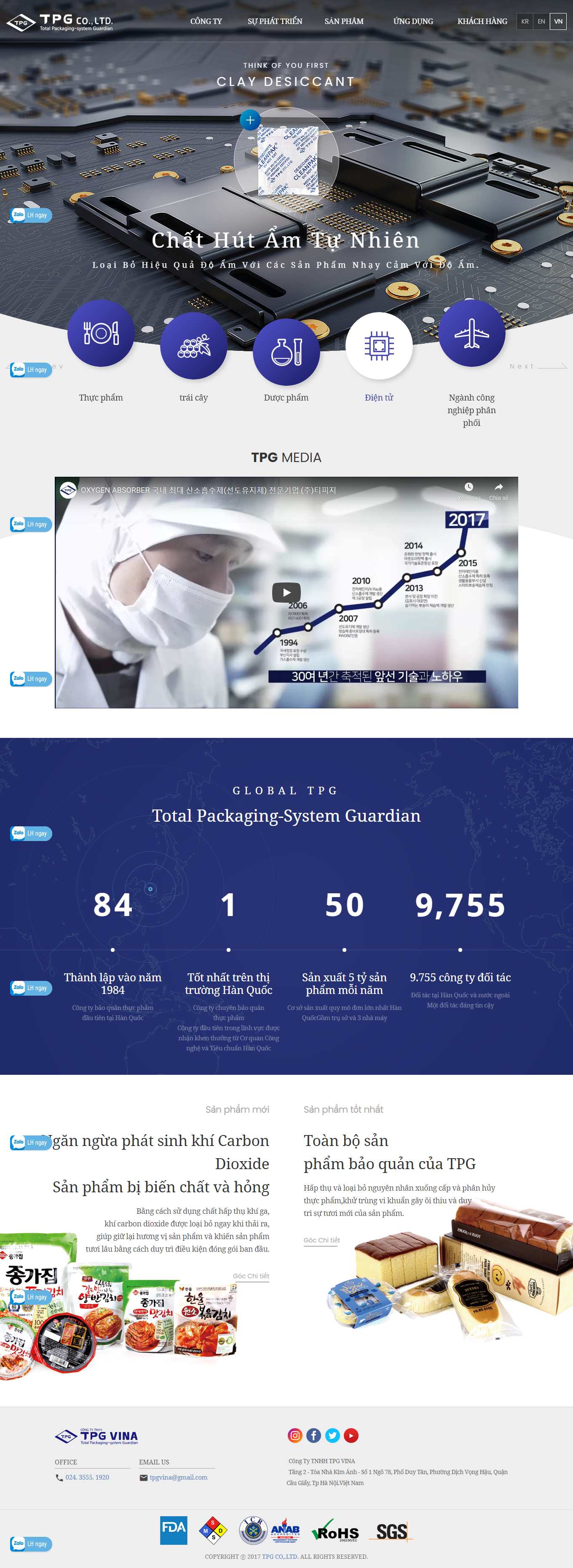 Thiết kế Website web hạt chống ẩm - tpgvinacomvn