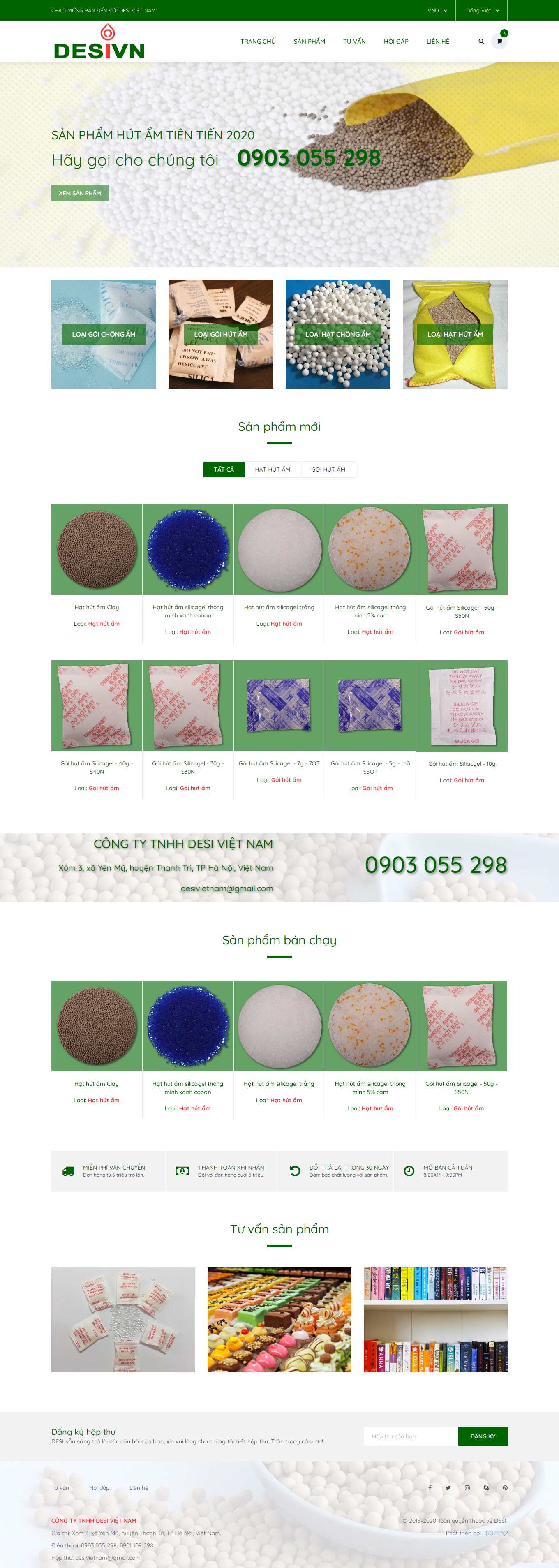 Thiết kế Website web hạt chống ẩm - wwwdesivncom