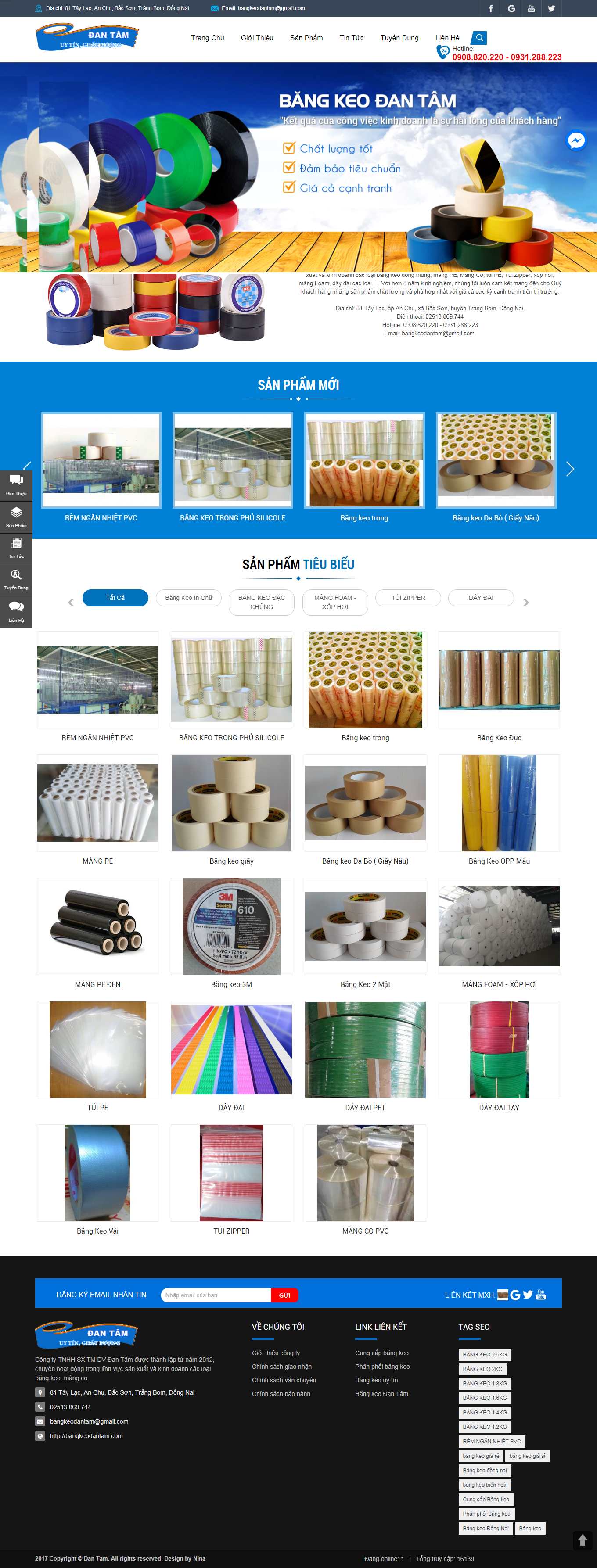 Thiết kế Website web bán băng keo - bangkeodantamcom