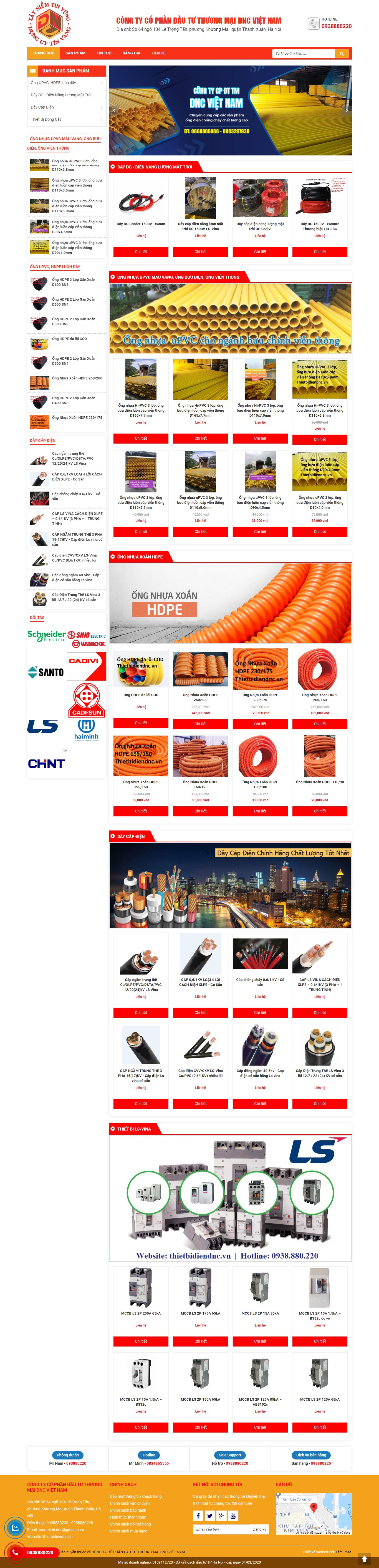 Thiết kế Website web ống nhựa - thietbidiendncvn