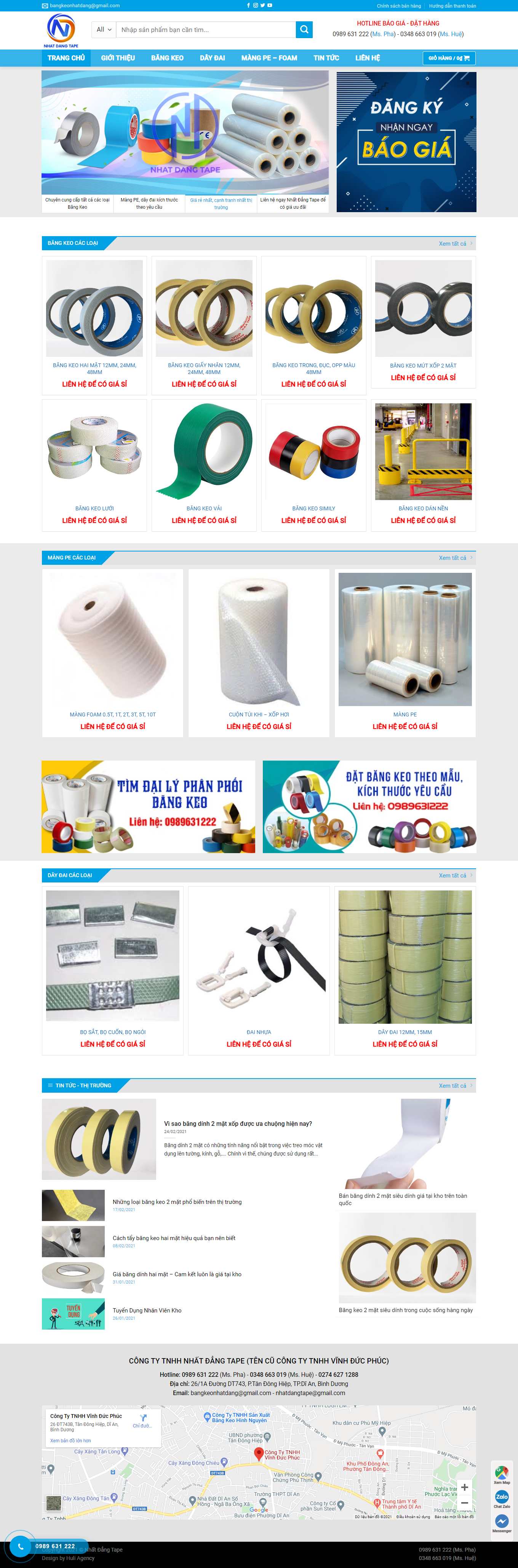 Thiết kế Website web bán băng keo - bangkeohaimatcom