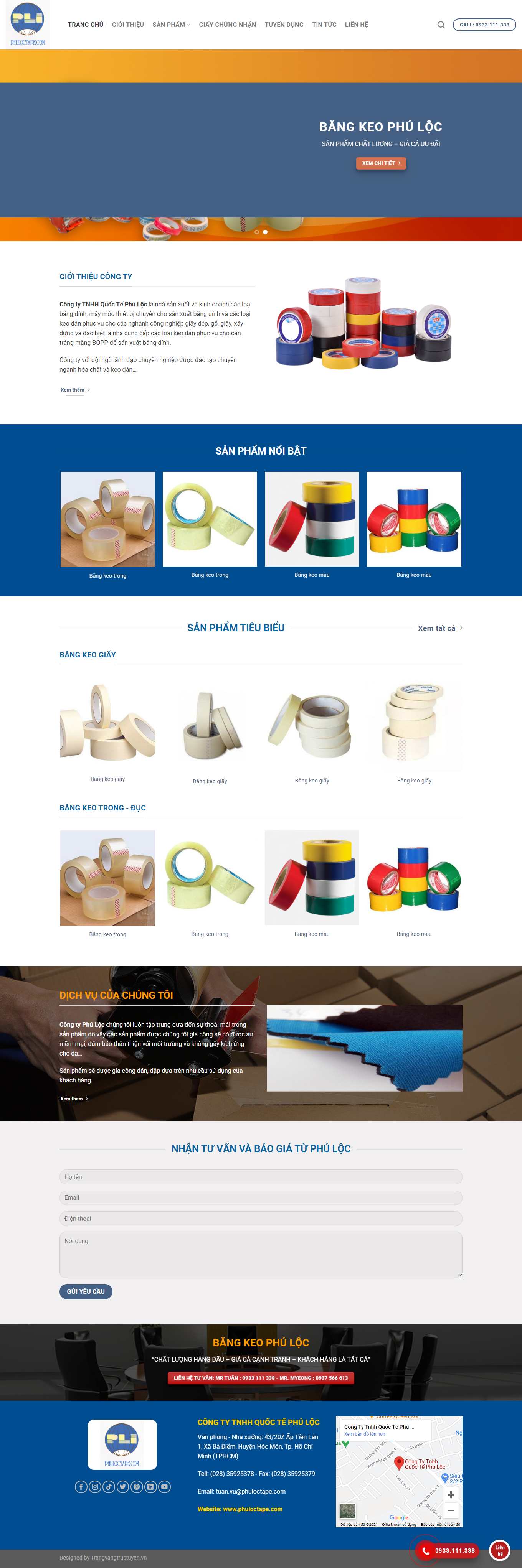 Thiết kế Website web bán băng keo - wwwphuloctapecom