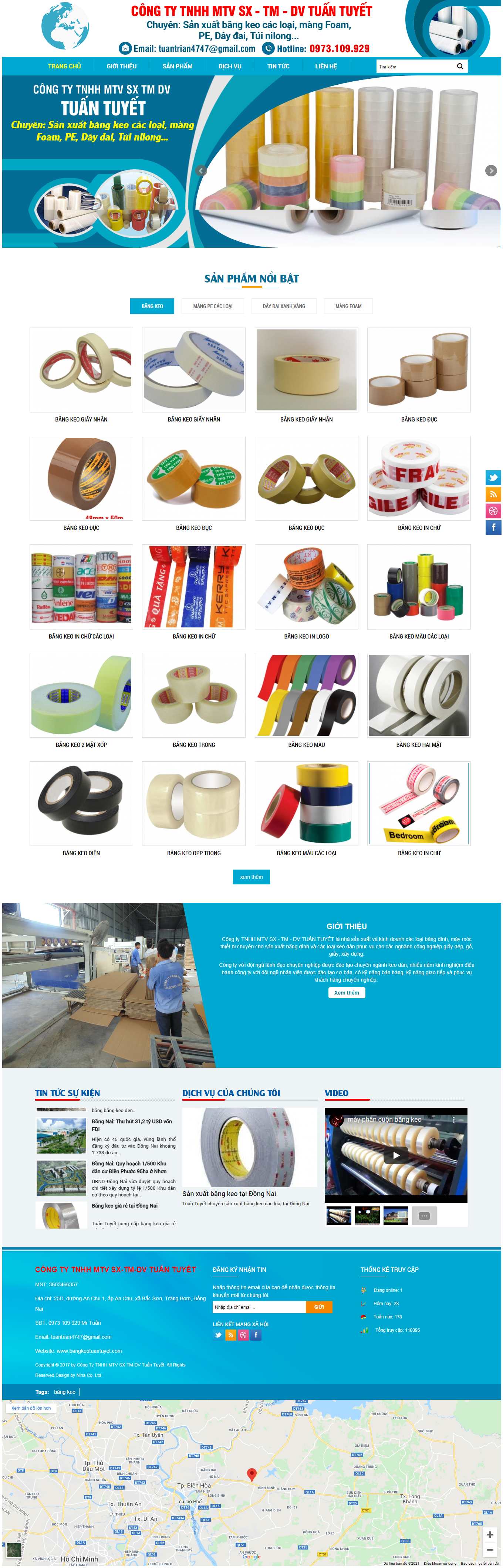 Thiết kế Website web bán băng keo - bangkeotuantuyetcom