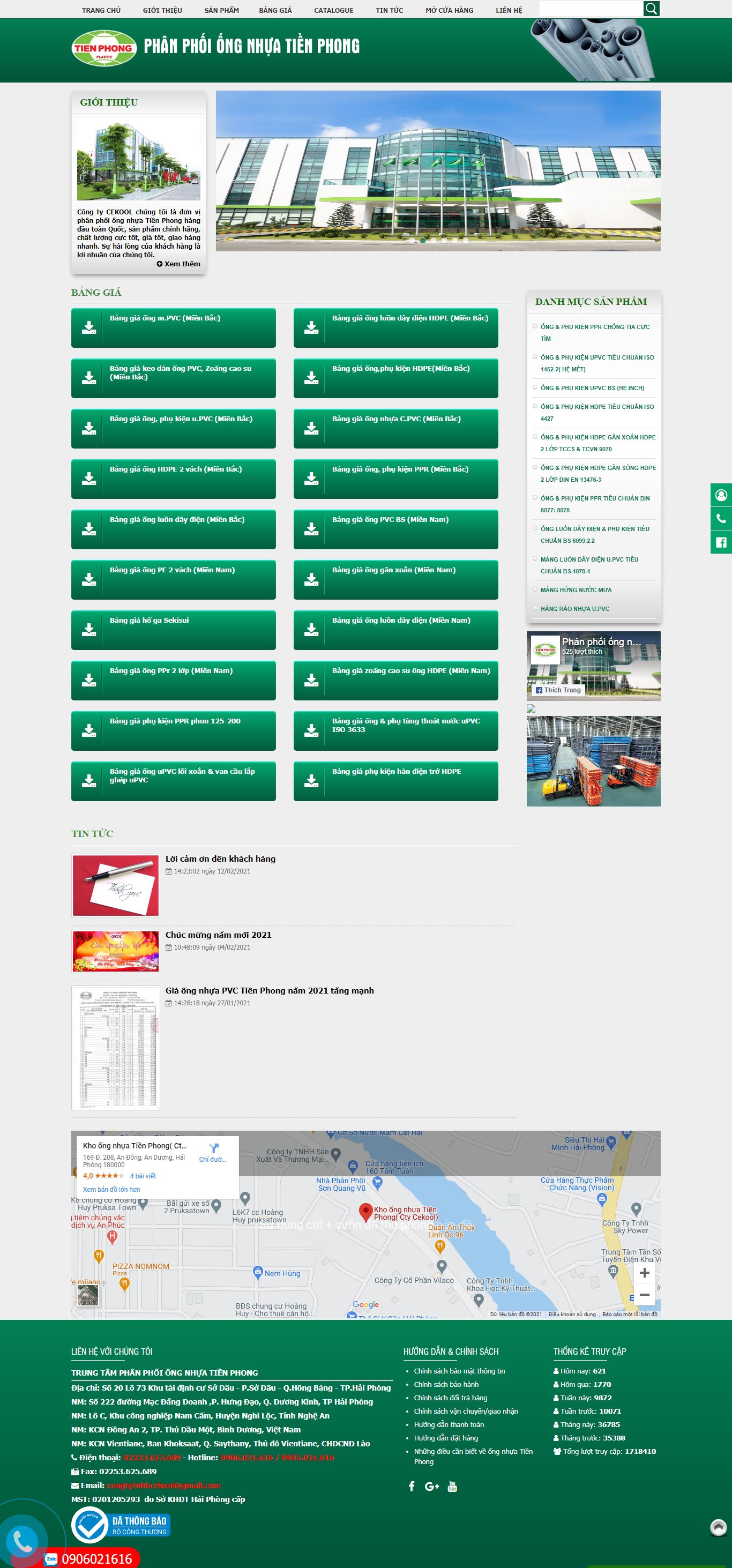 Thiết kế Website web ống nhựa - phanphoiongnhuatienphongvn