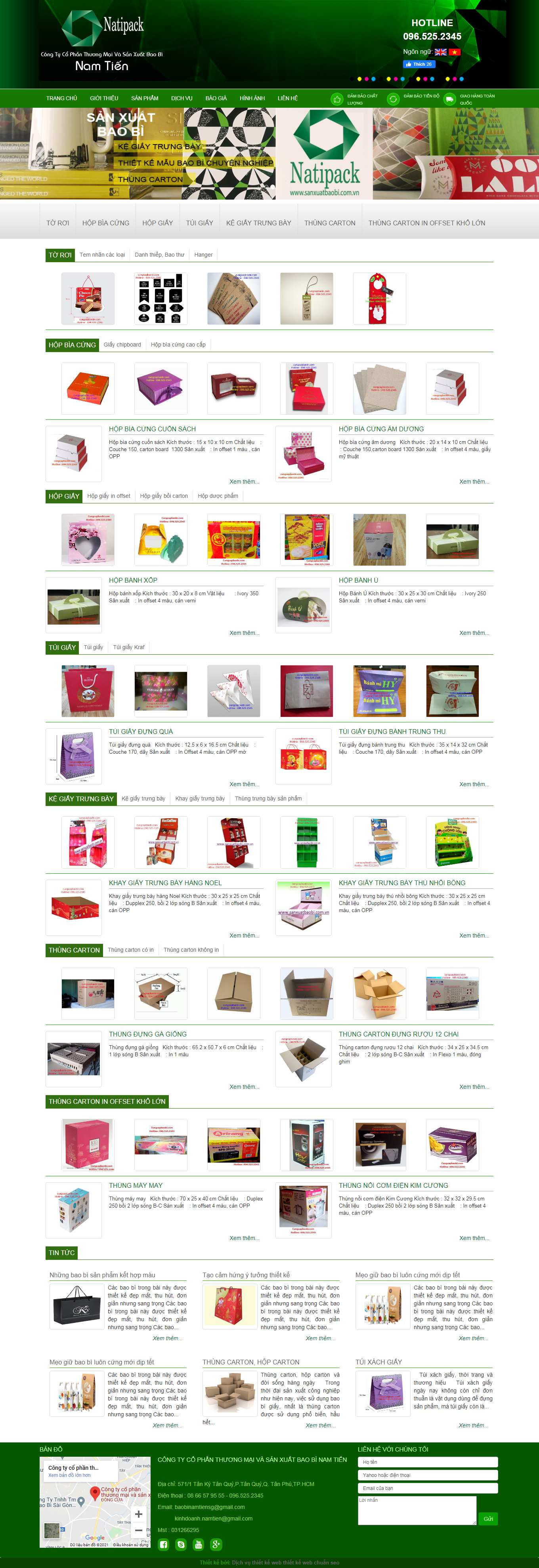 Thiết kế Website web bán bao bì carton - cungcapbaobicom