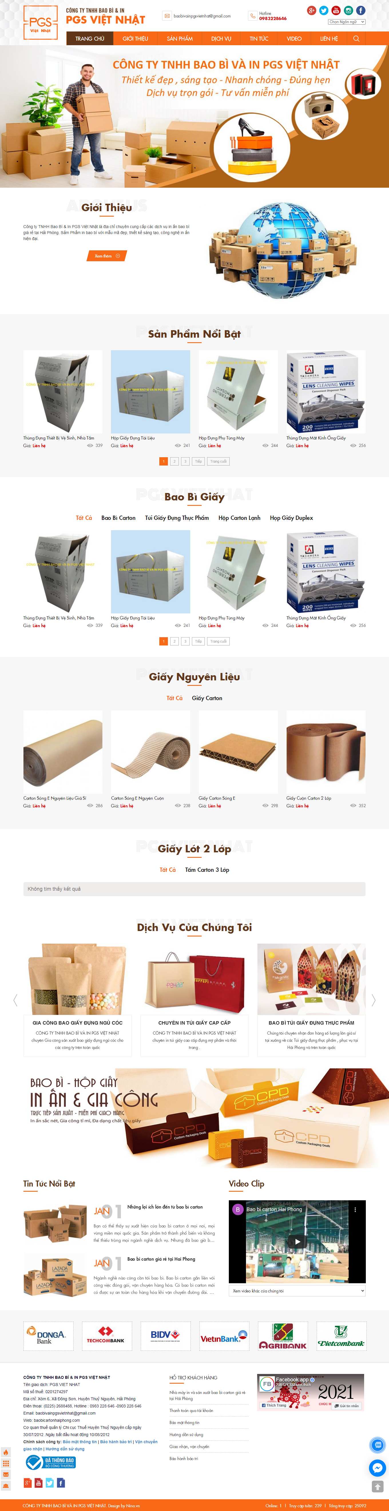 Thiết kế Website web bán bao bì carton - baobicartonhaiphongcom