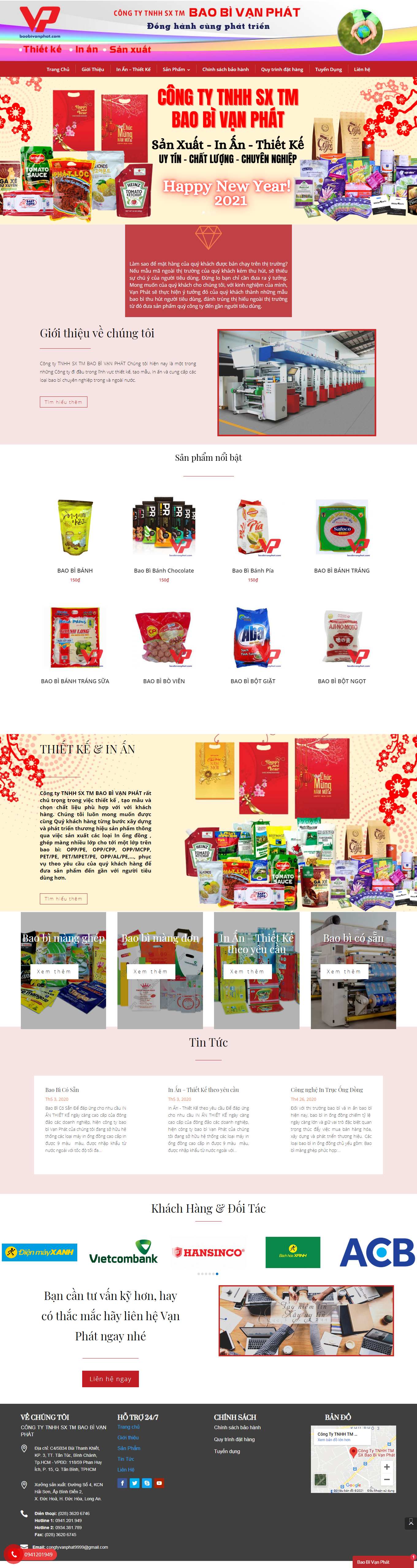 Thiết kế Website web bán bao bì giấy - baobivanphatcom