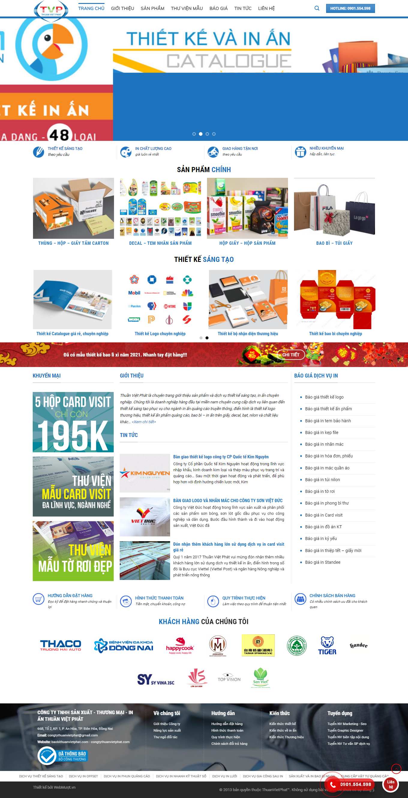 Thiết kế Website web bán bao bì giấy - baobithuanvietphatcom