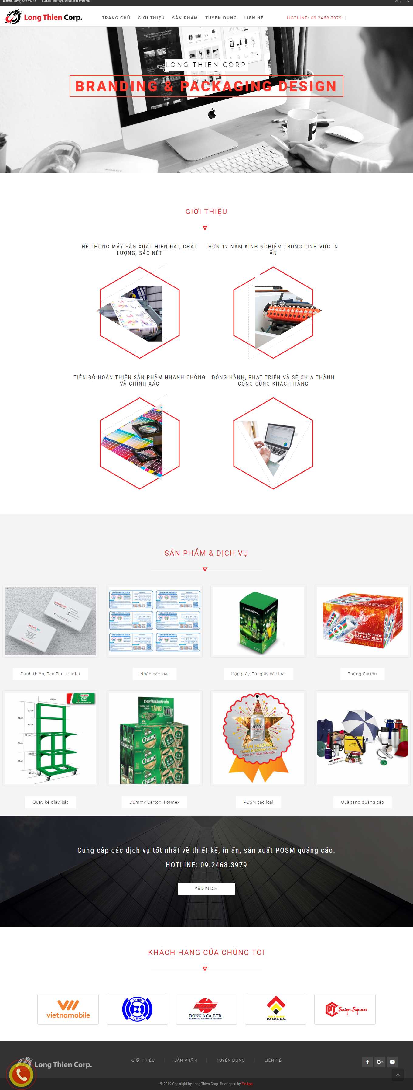 Thiết kế Website web bán bao bì giấy - longthiencomvn