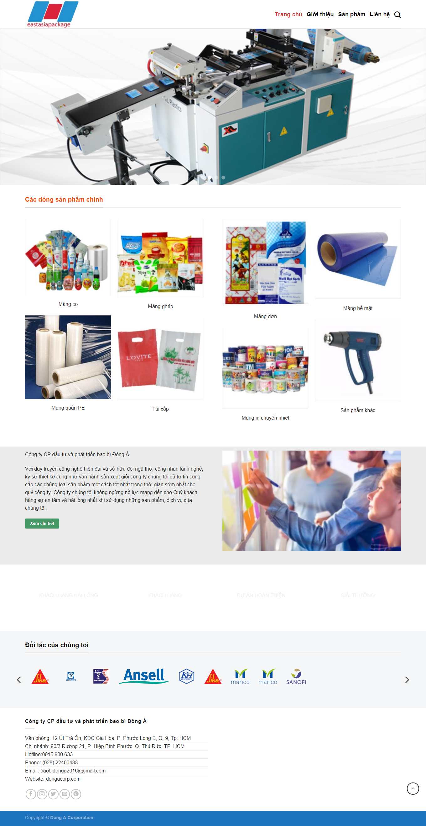 Thiết kế Website web bán màng co - dongacorpcom