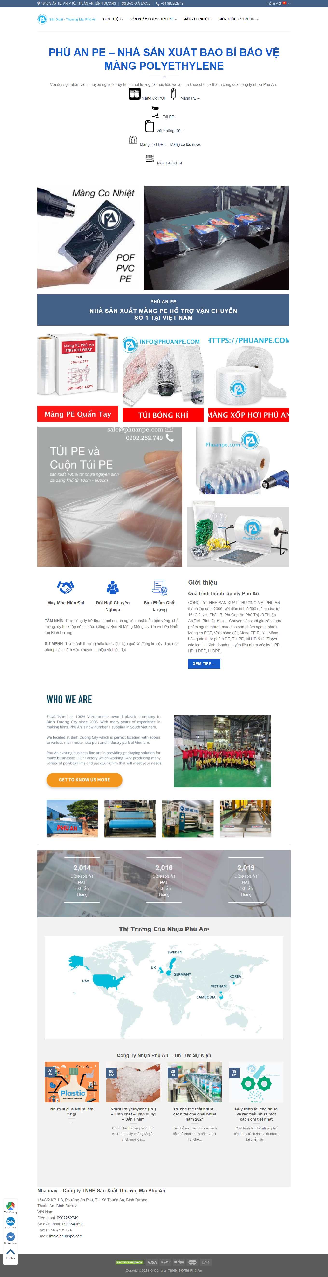 Thiết kế Website web bán màng co - phuanpecom