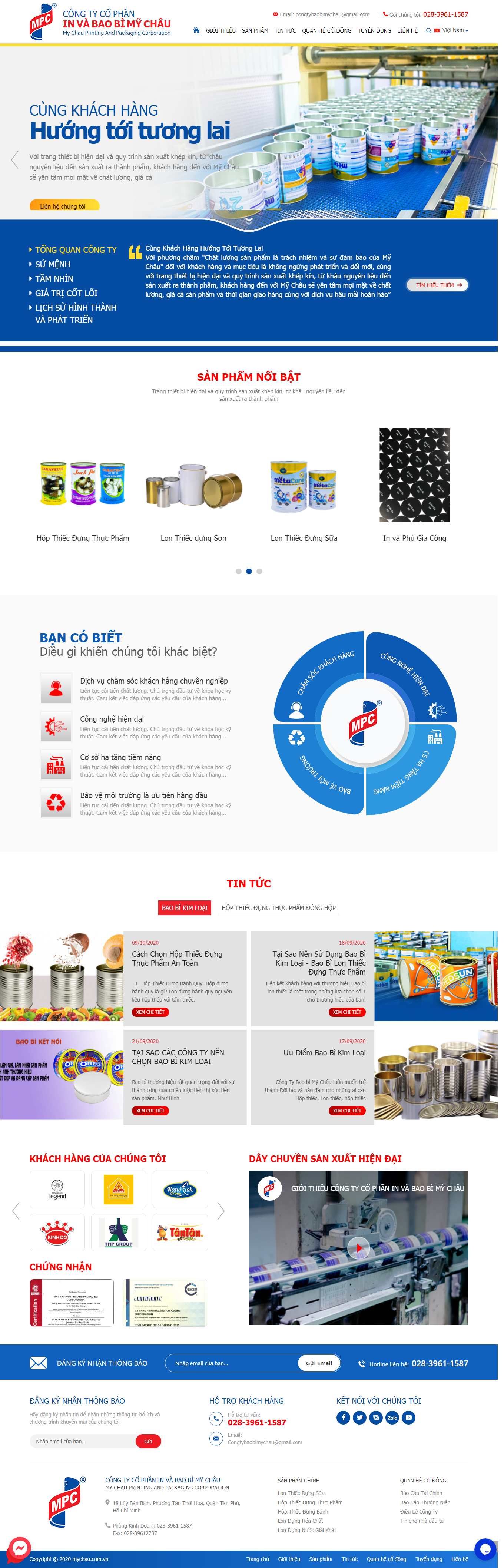 Thiết kế Website web bán hộp thiếc - mychaucomvn