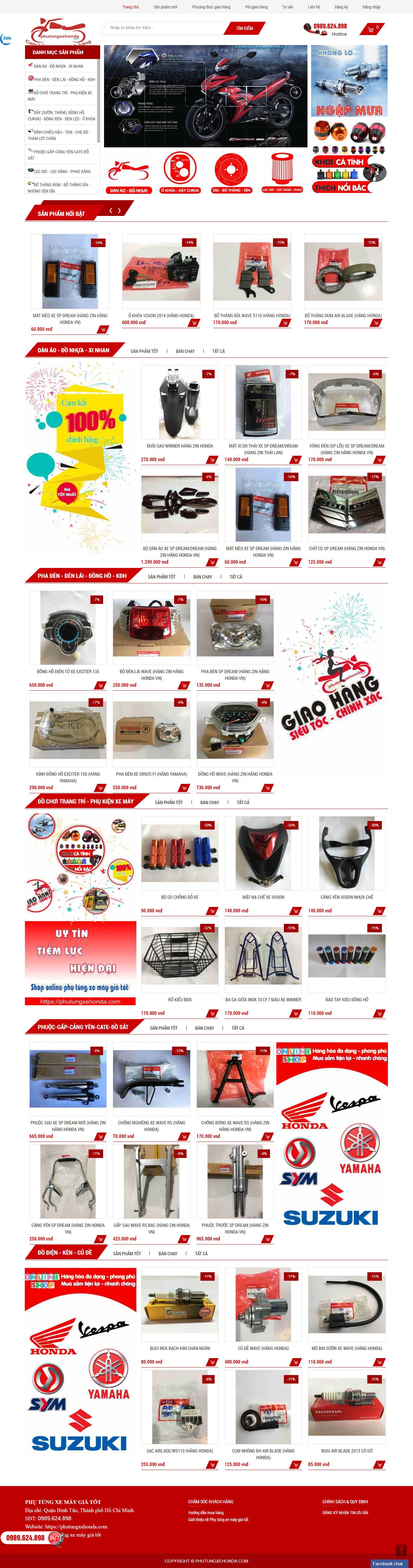 Thiết kế Website web ắc quy xe máy - phutungxehondacom