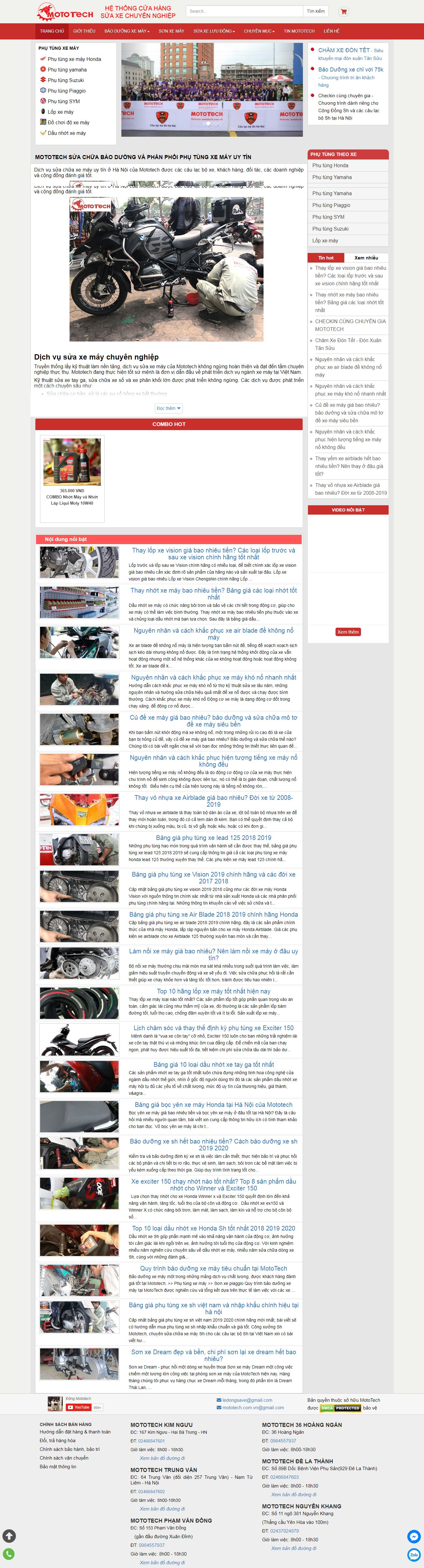 Thiết kế Website web ắc quy xe máy - mototechcomvn