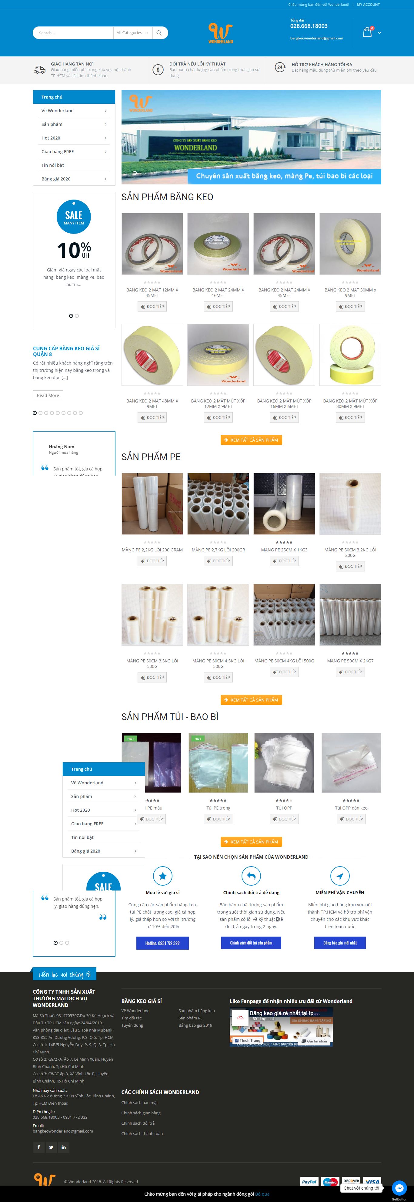 Thiết kế Website web băng keo công nghiệp - wwwbangkeogiasivn