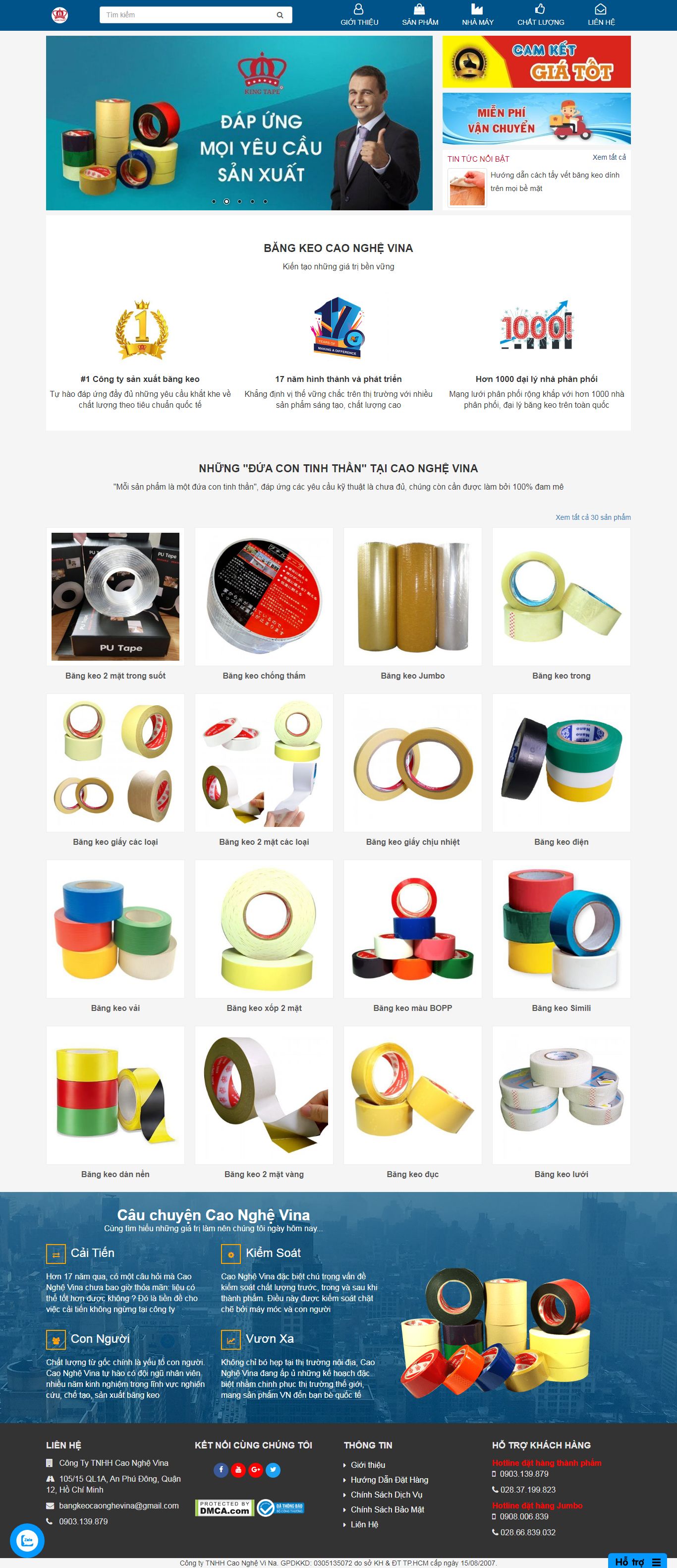 Thiết kế Website web băng keo công nghiệp - bangkeocaonghevn