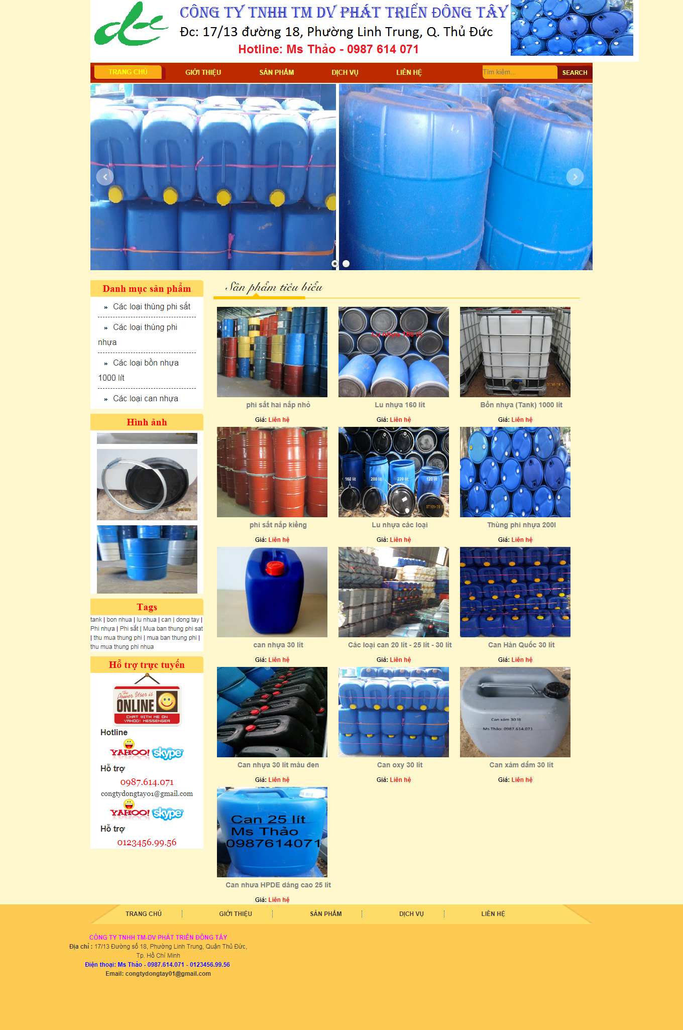 Thiết kế Website web thùng phuy kim loại - phattriendongtaycom