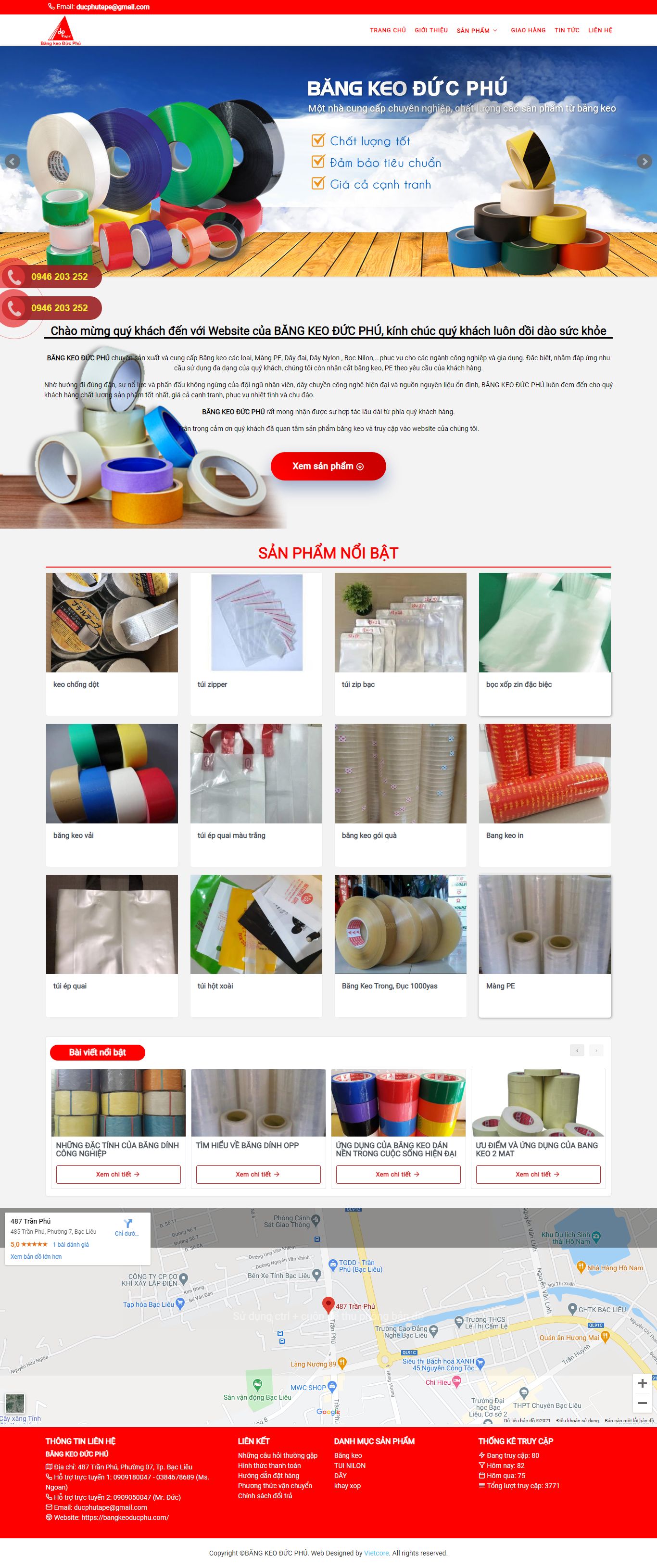 Thiết kế Website web băng keo công nghiệp - bangkeoducphucom