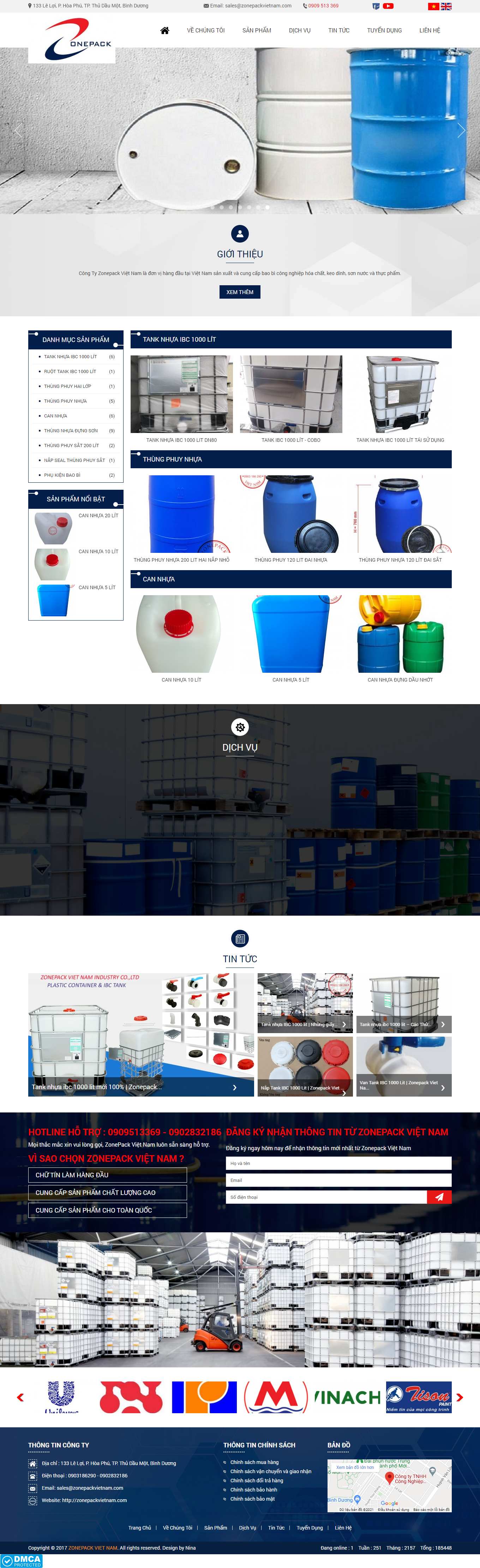 Thiết kế Website web thùng phuy kim loại - zonepackvietnamcom