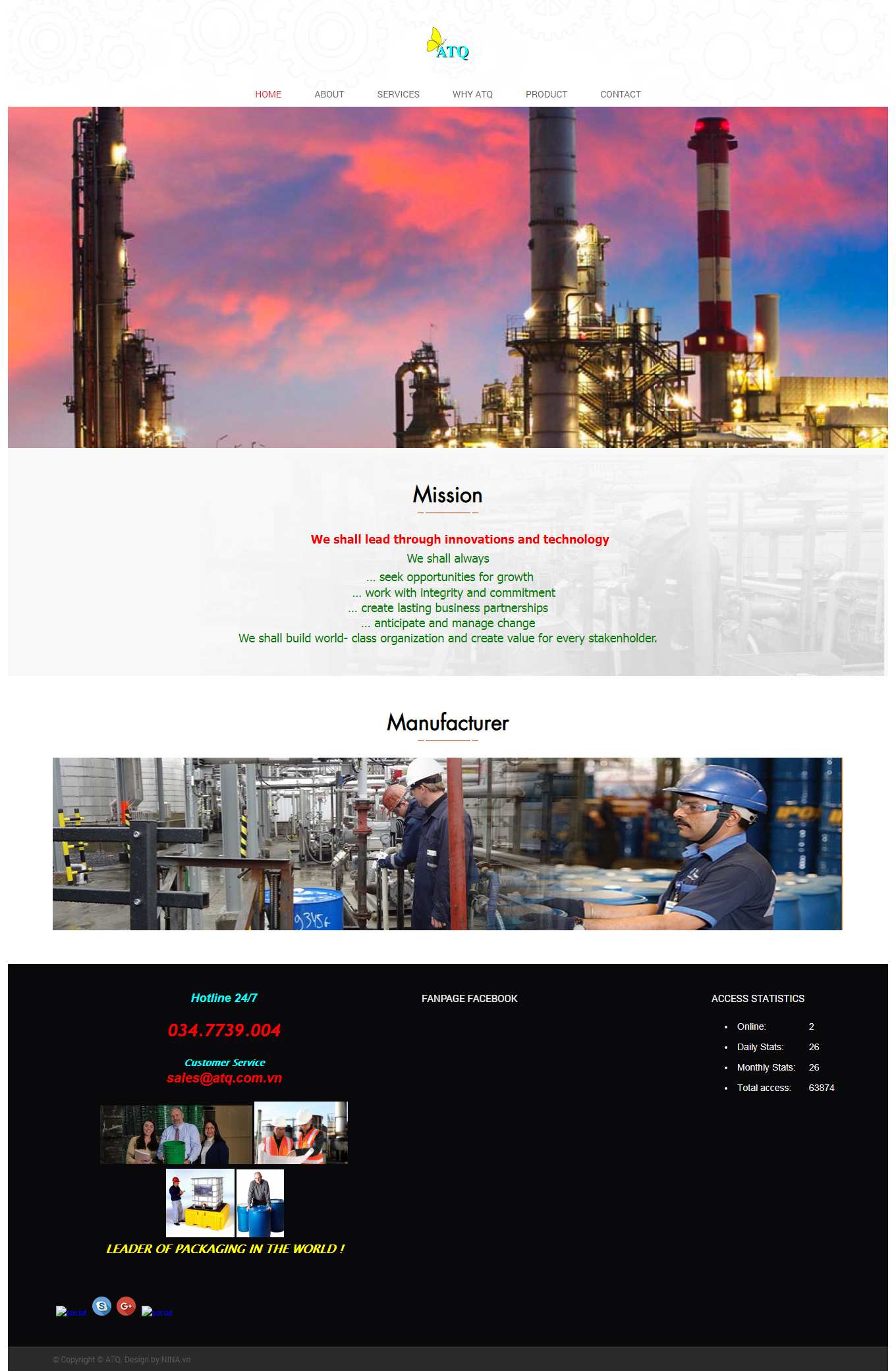 Thiết kế Website web thùng phuy kim loại - atqcomvn