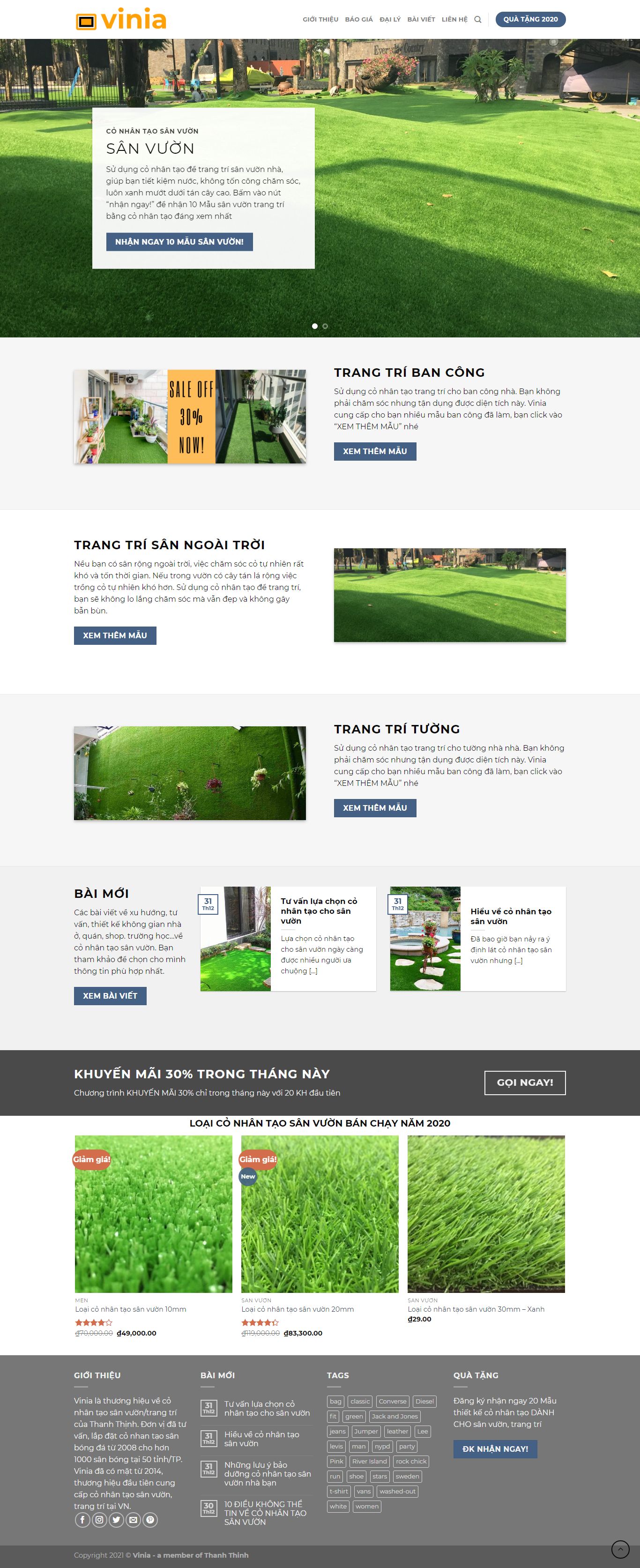 Thiết kế Website web cỏ nhân tạo - conhantaogiatotcom
