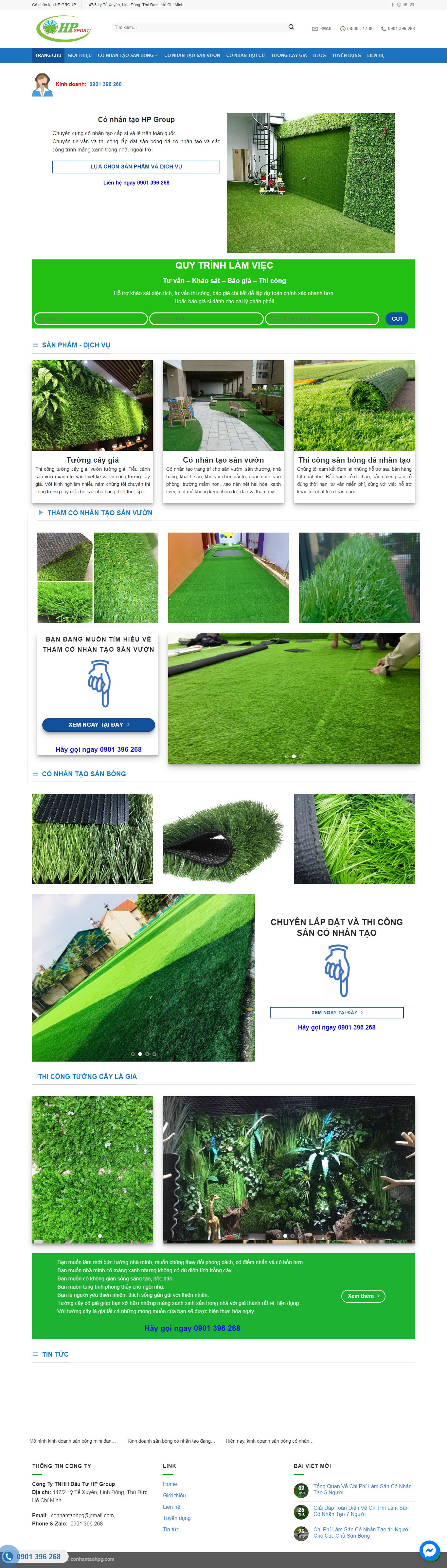 Thiết kế Website web cỏ nhân tạo - conhantaohpgcom