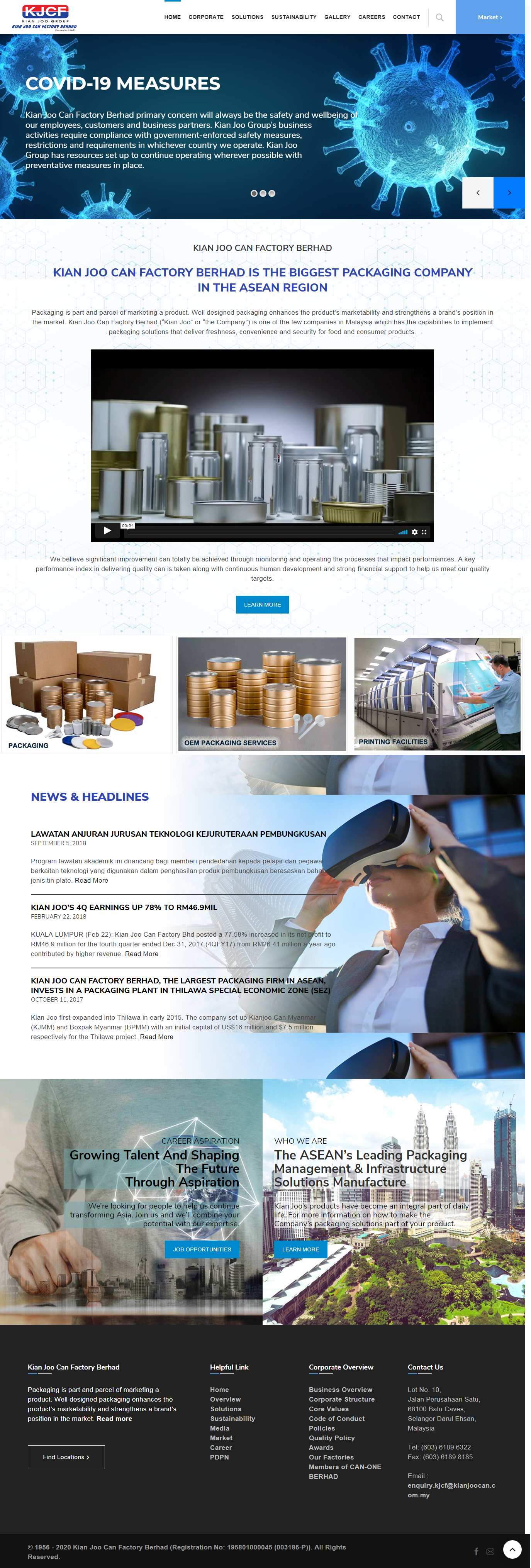 Thiết kế Website web bán hộp thiếc - kjcfnet