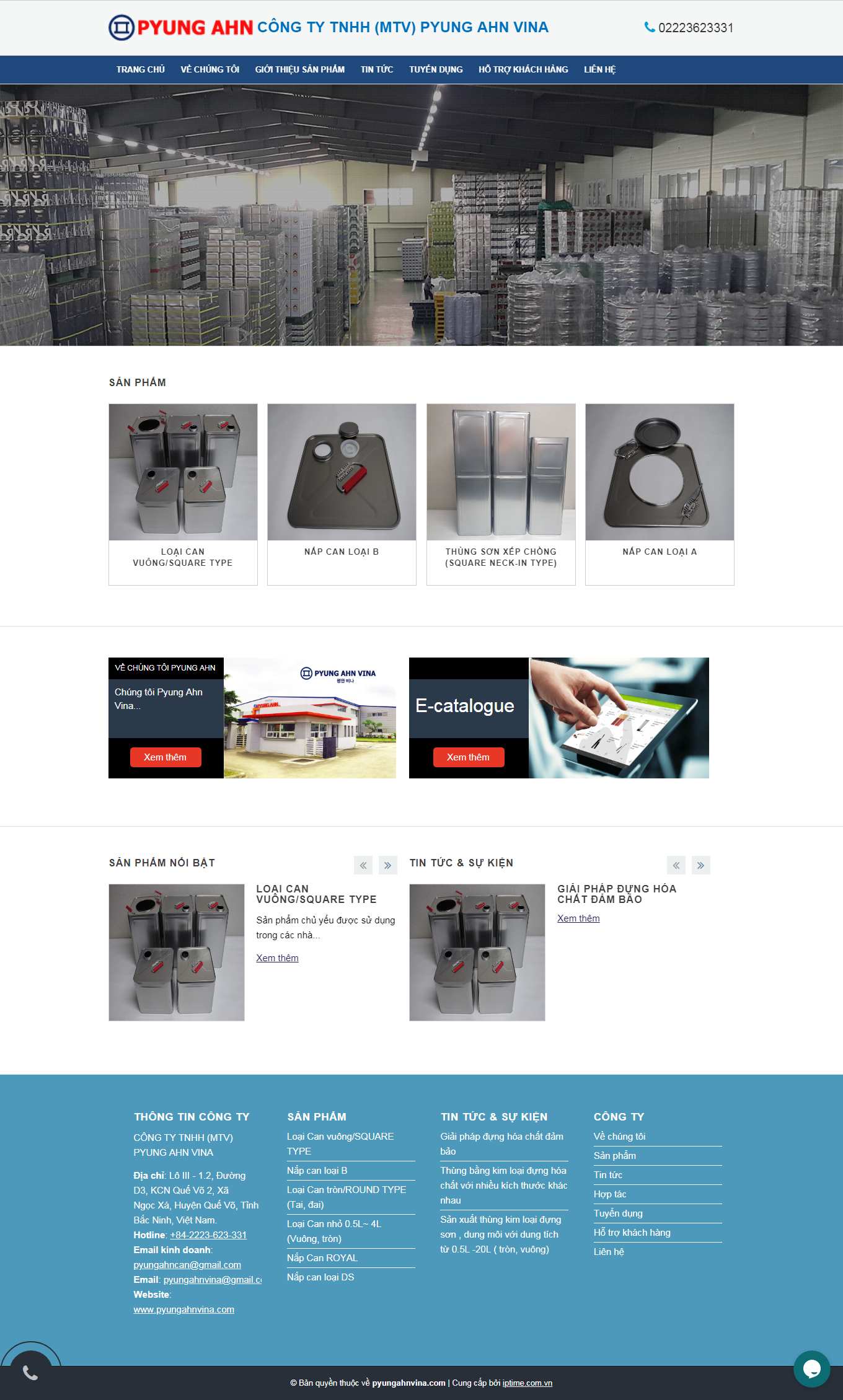 Thiết kế Website web bán hộp thiếc - pyungahnvinacom