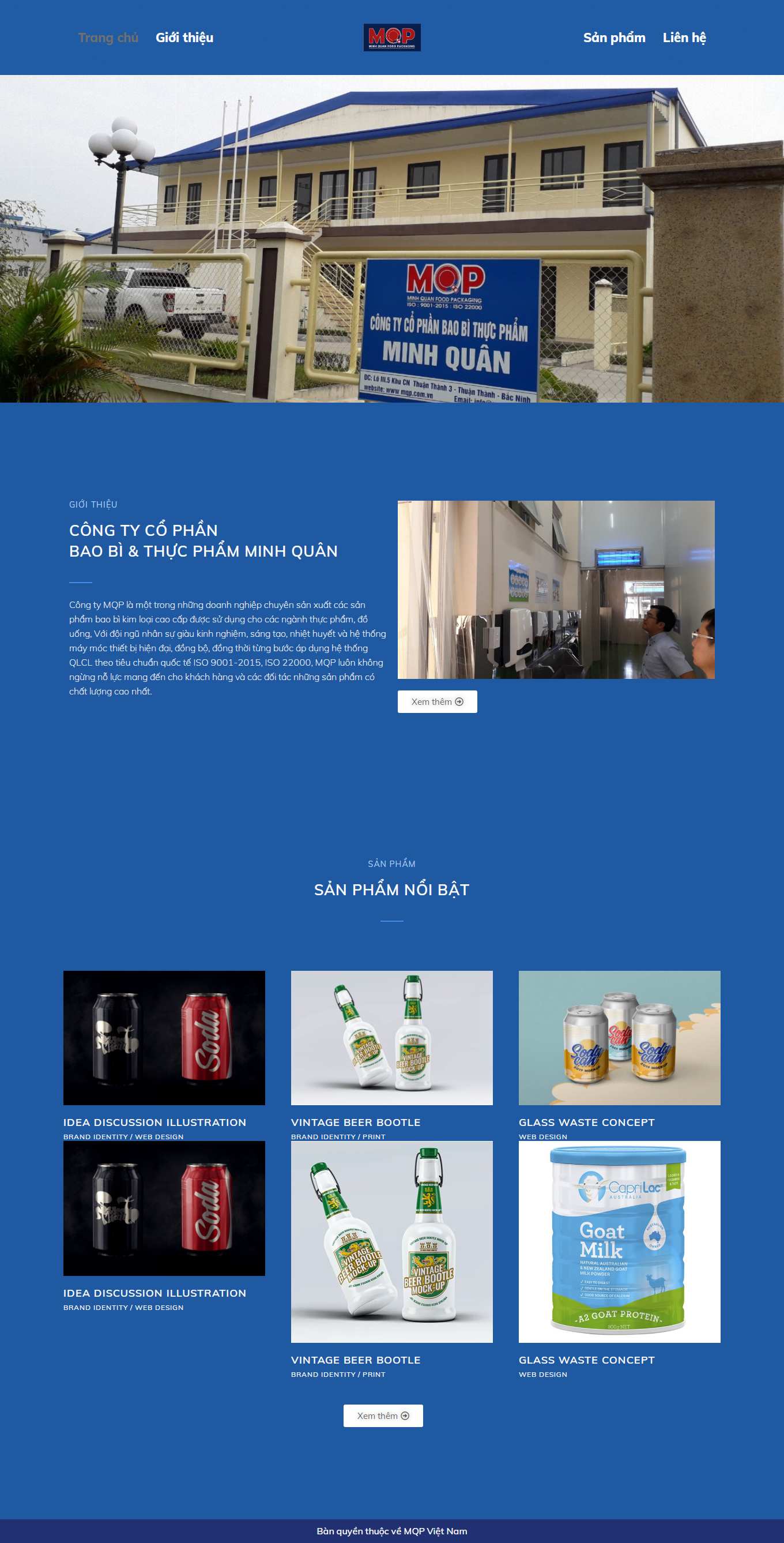 Thiết kế Website web bán nắp nhôm - mqpcomvn