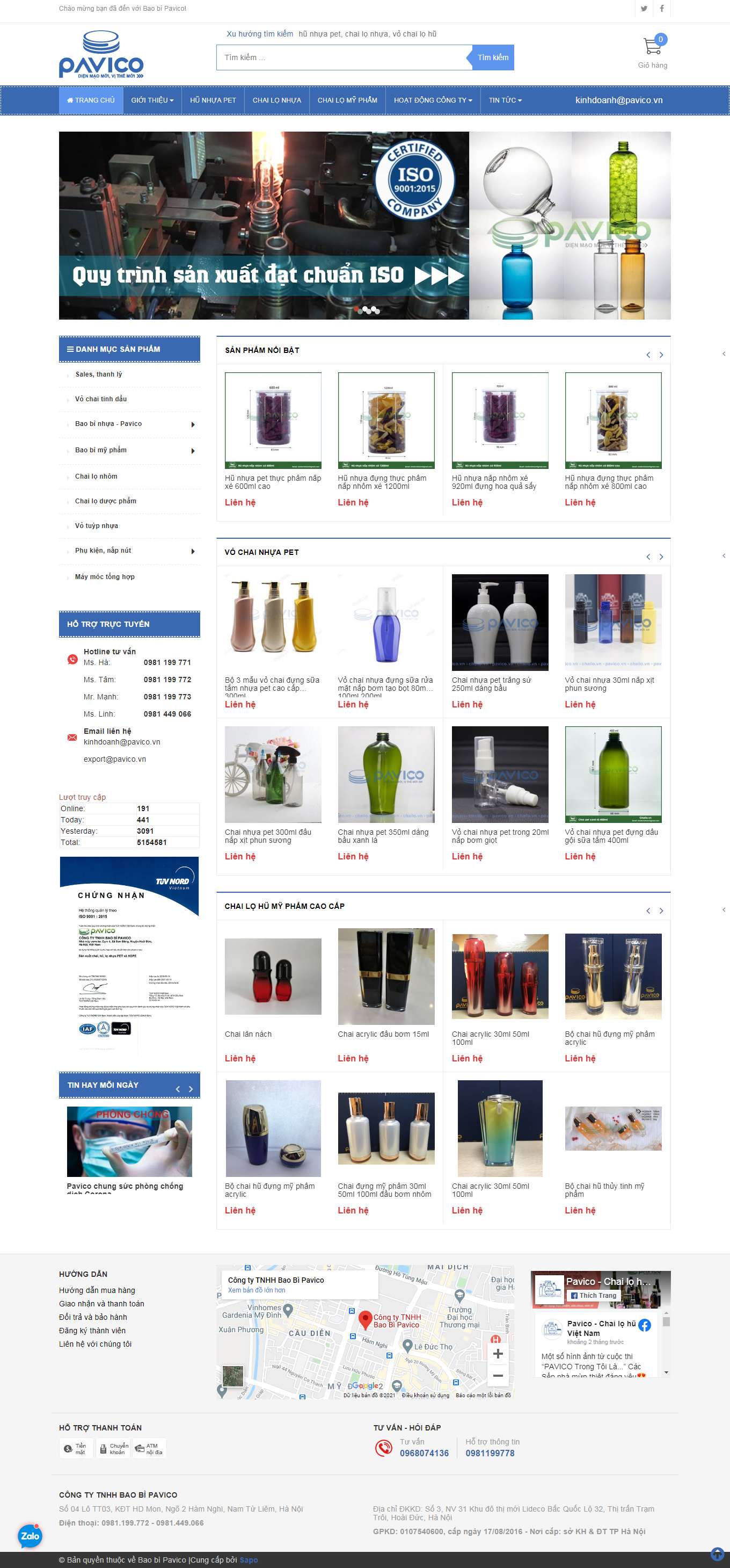 Thiết kế Website web bán nắp nhôm - chailocomvn