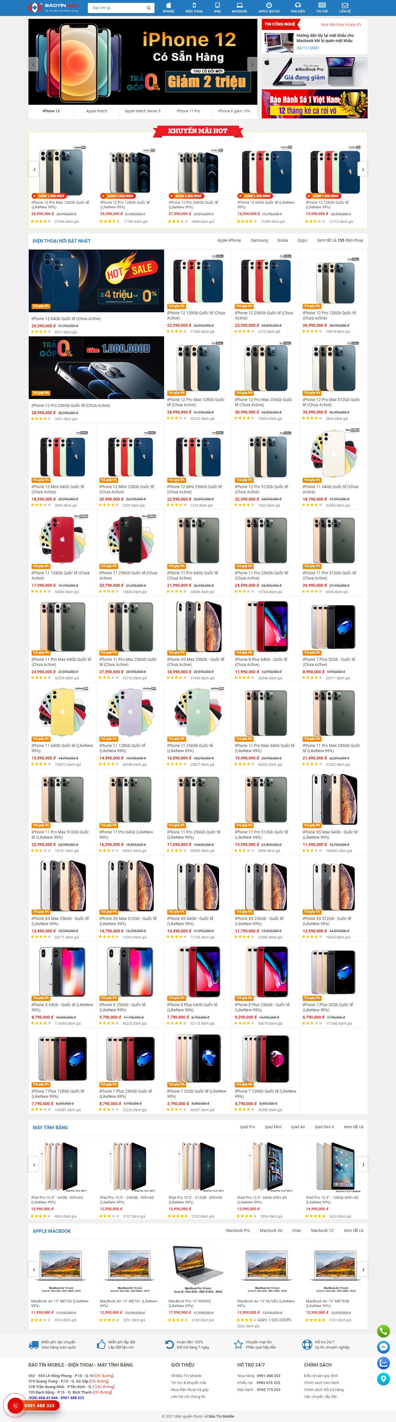 Thiết kế Website web dụng vụ viễn thông - baotinmobilevn