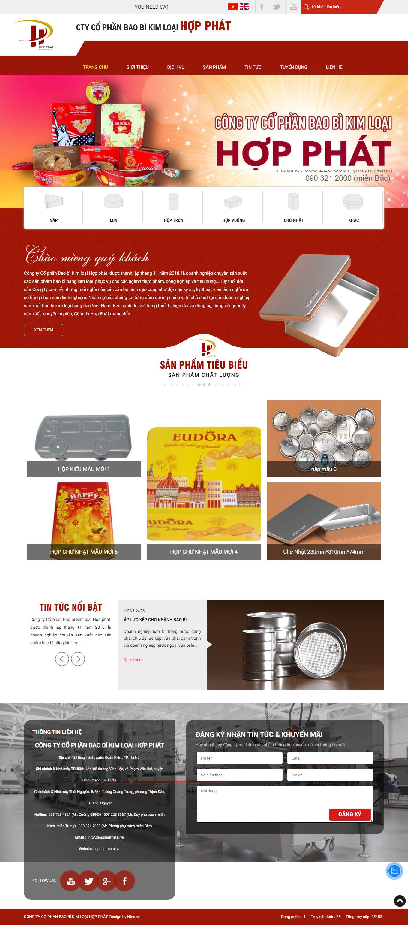 Thiết kế Website web bán nắp nút nhựa - hopphatmetalvn