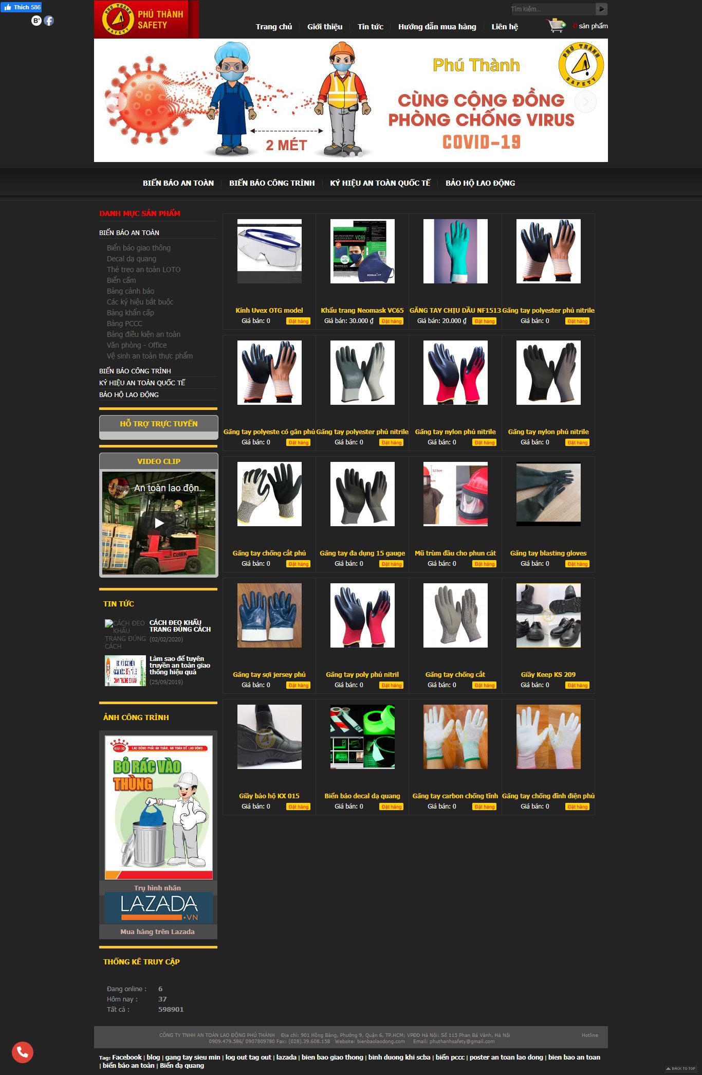 Thiết kế Website web bán biển báo an toàn - bienbaolaodongcom