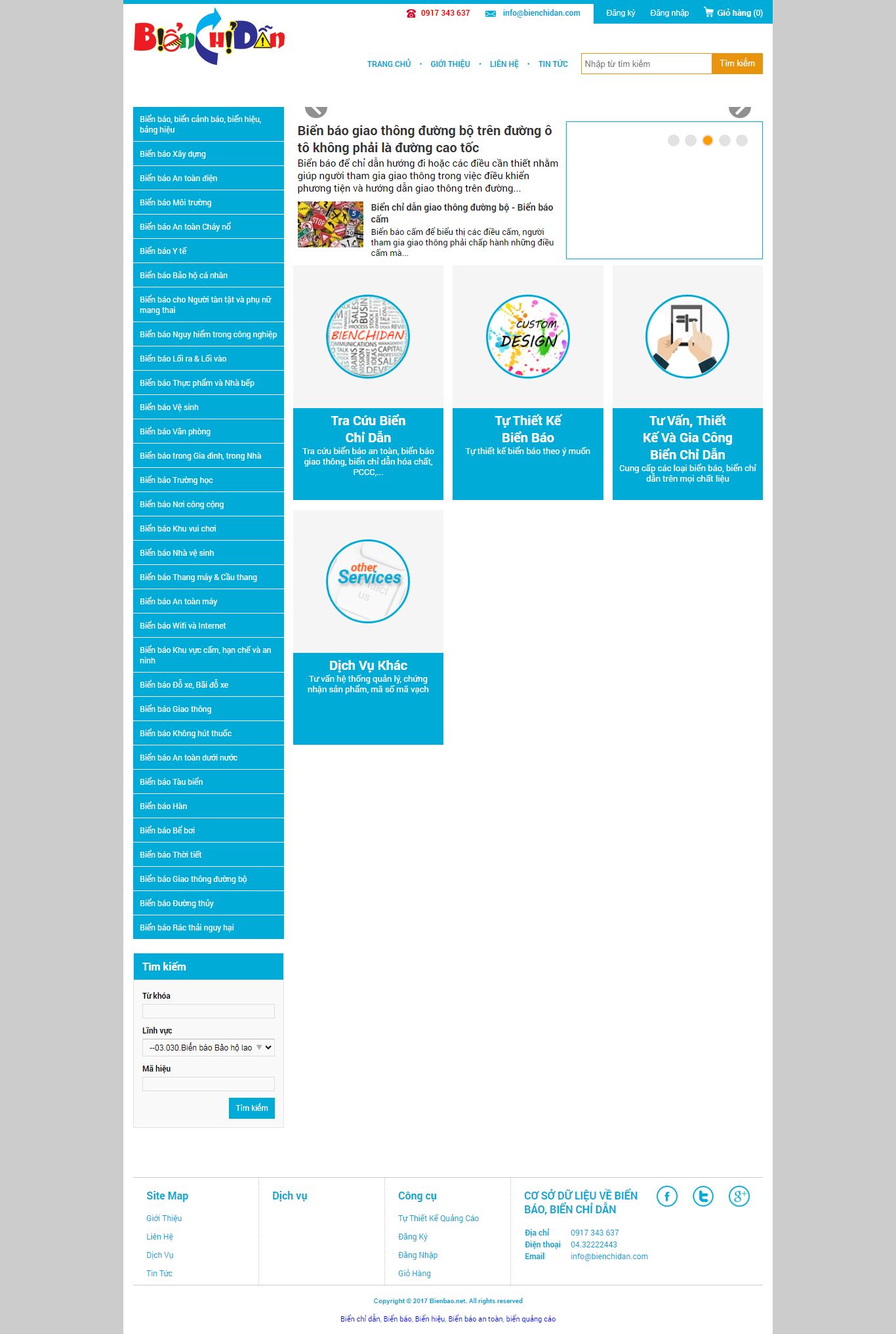 Thiết kế Website web bán biển báo an toàn - wwwbienbaonet