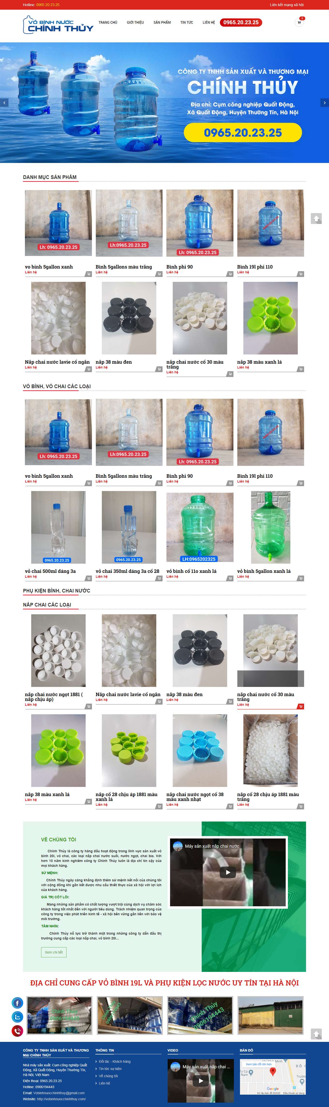 Thiết kế Website web bán nắp nút nhựa - vobinhnuocchinhthuycom