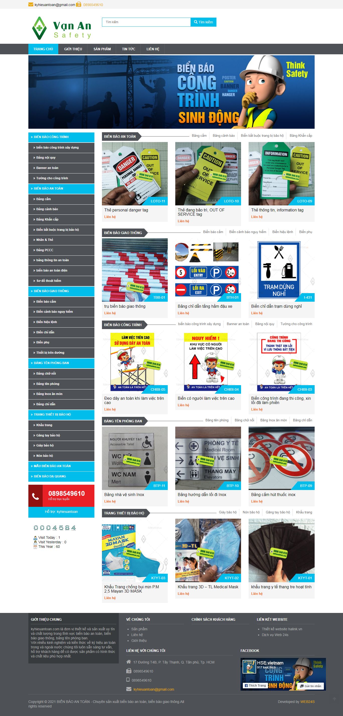 Thiết kế Website web bán biển báo an toàn - kyhieuantoancom