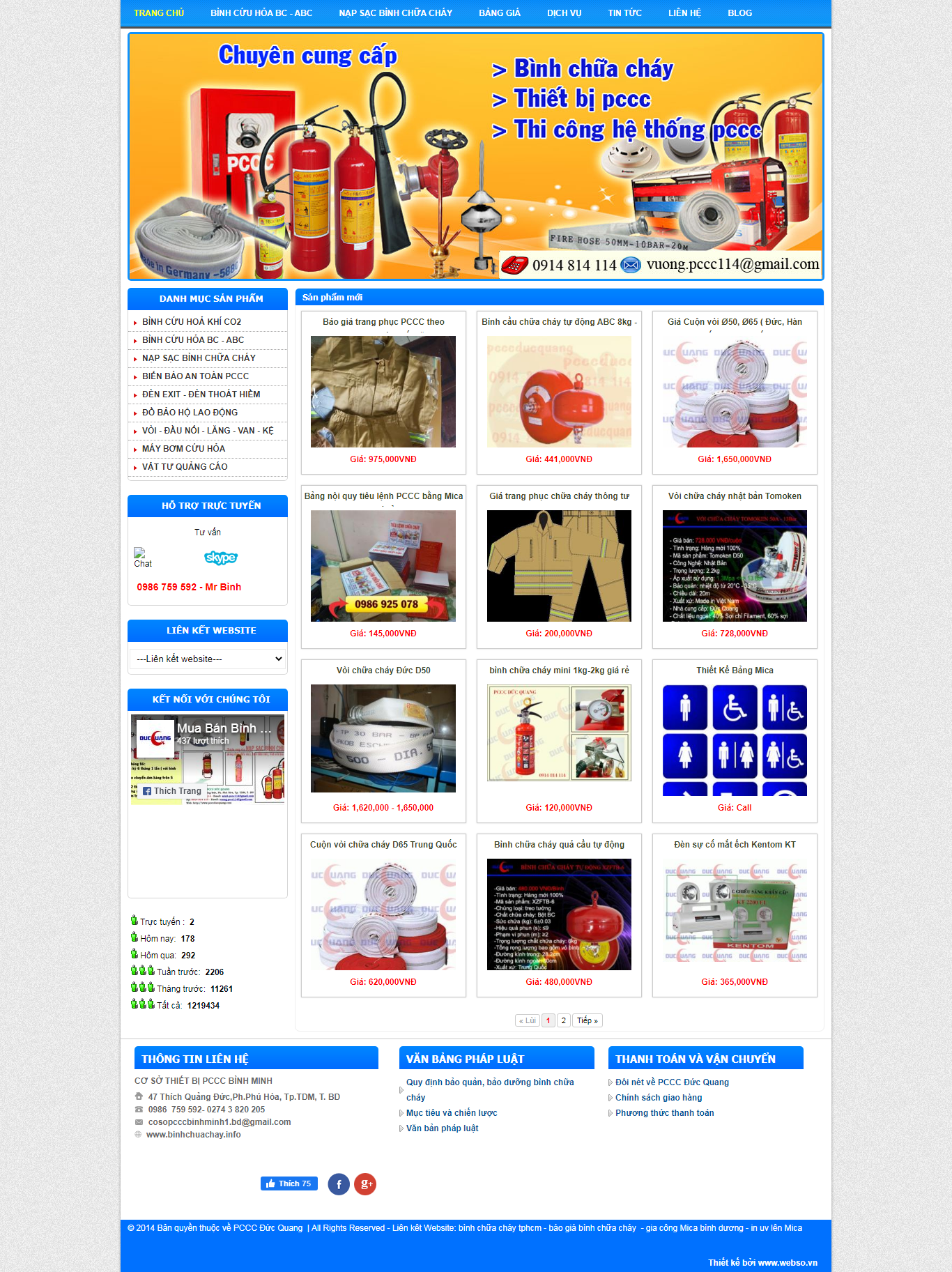 Thiết kế Website web bán biển báo an toàn - binhchuachayinfo