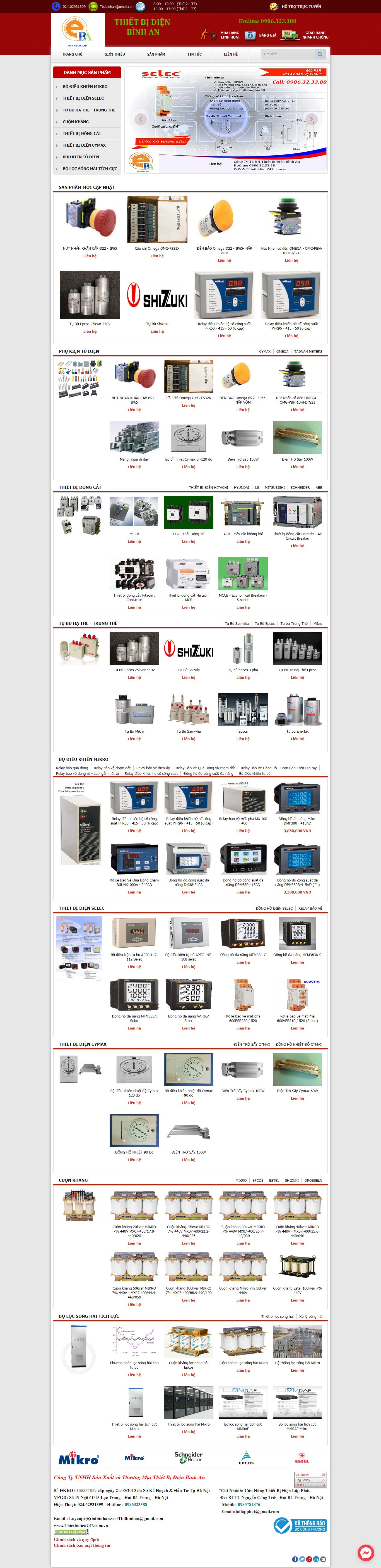 Thiết kế Website web bán thiết bị bảo vệ - thietbidien247comvn