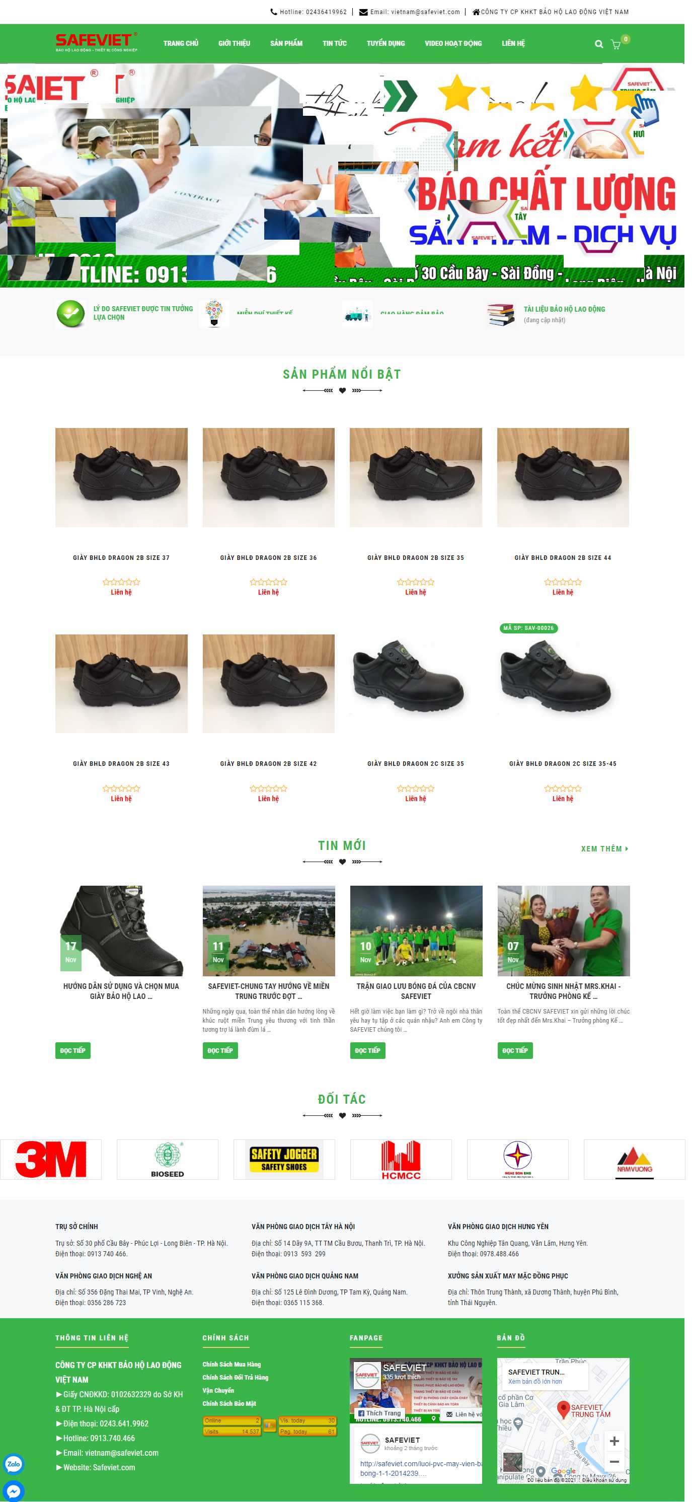Thiết kế Website web quần áo bảo hộ lao động - safevietcom