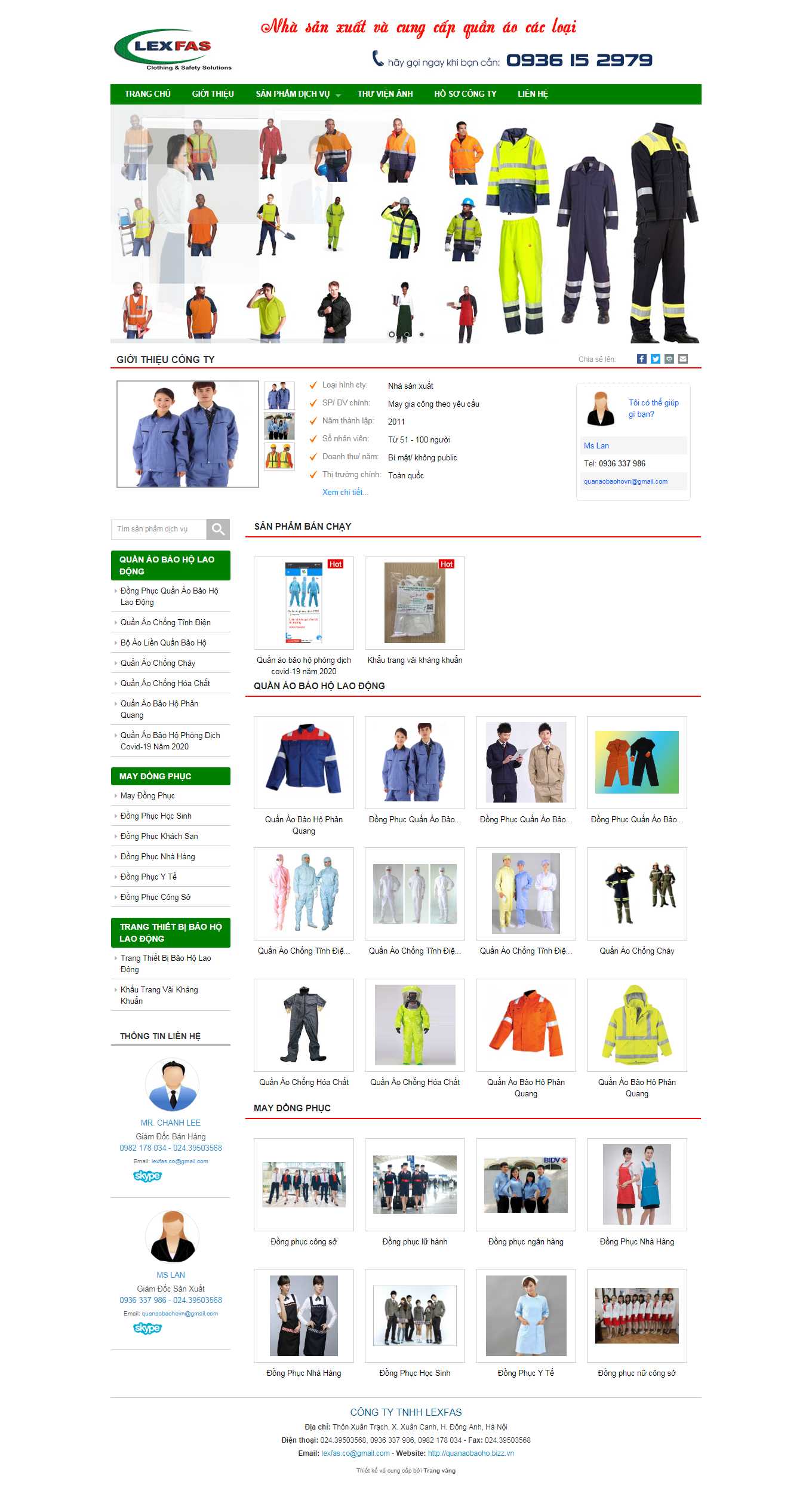 Thiết kế Website web quần áo bảo hộ lao động - safecovcom