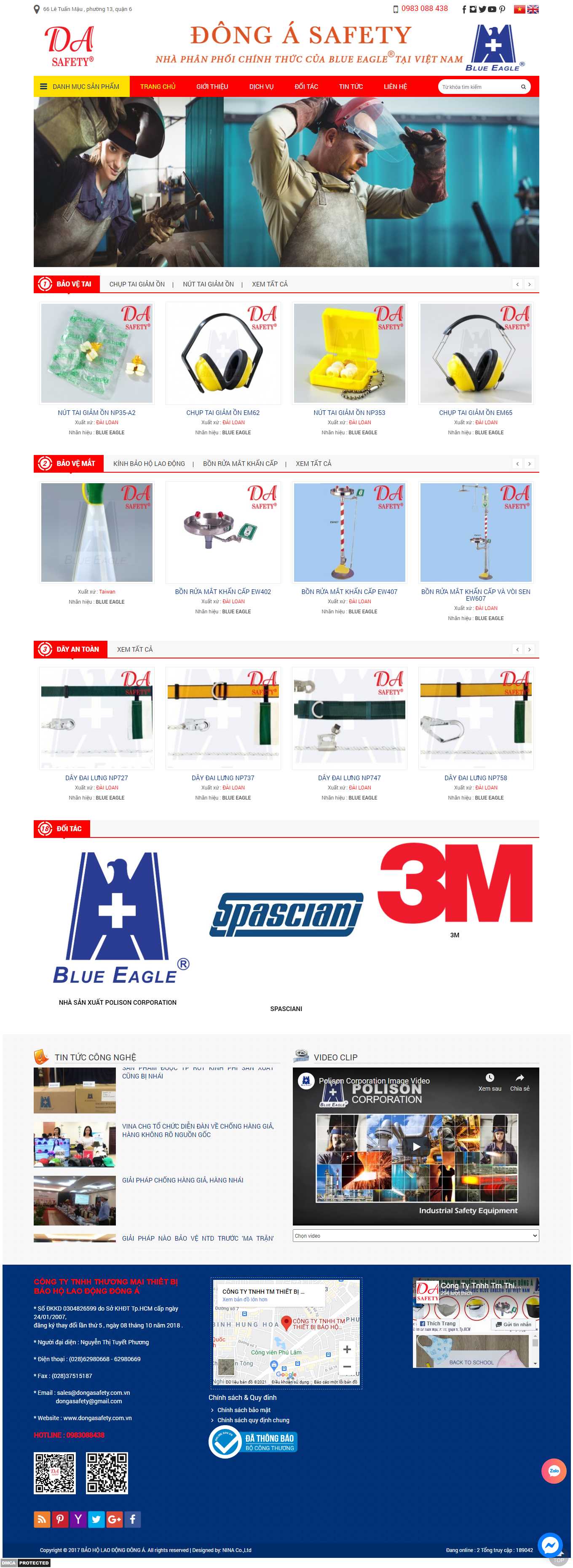 Thiết kế Website web dây đai bảo hộ - dongasafetycomvn