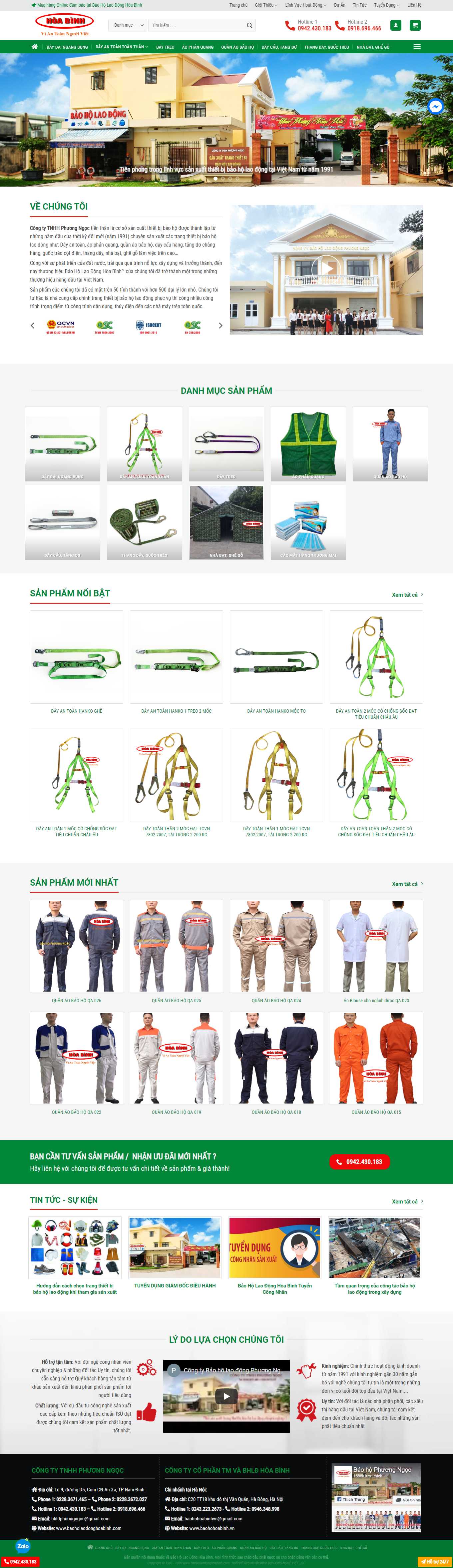 Thiết kế Website web dây đai bảo hộ - baoholaodonghoabinhcom