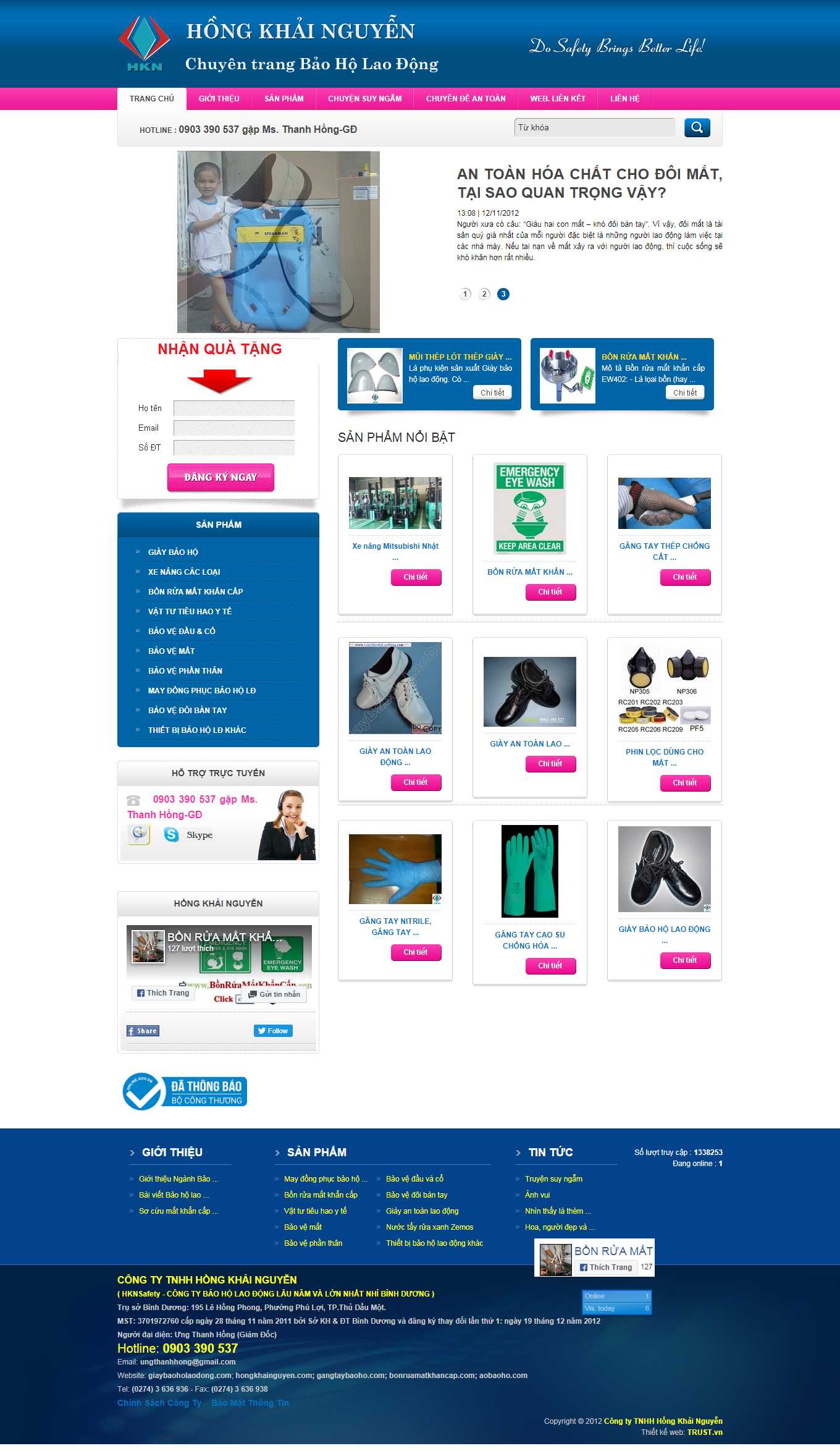 Thiết kế Website web dây đai bảo hộ - giaybaoholaodongcom