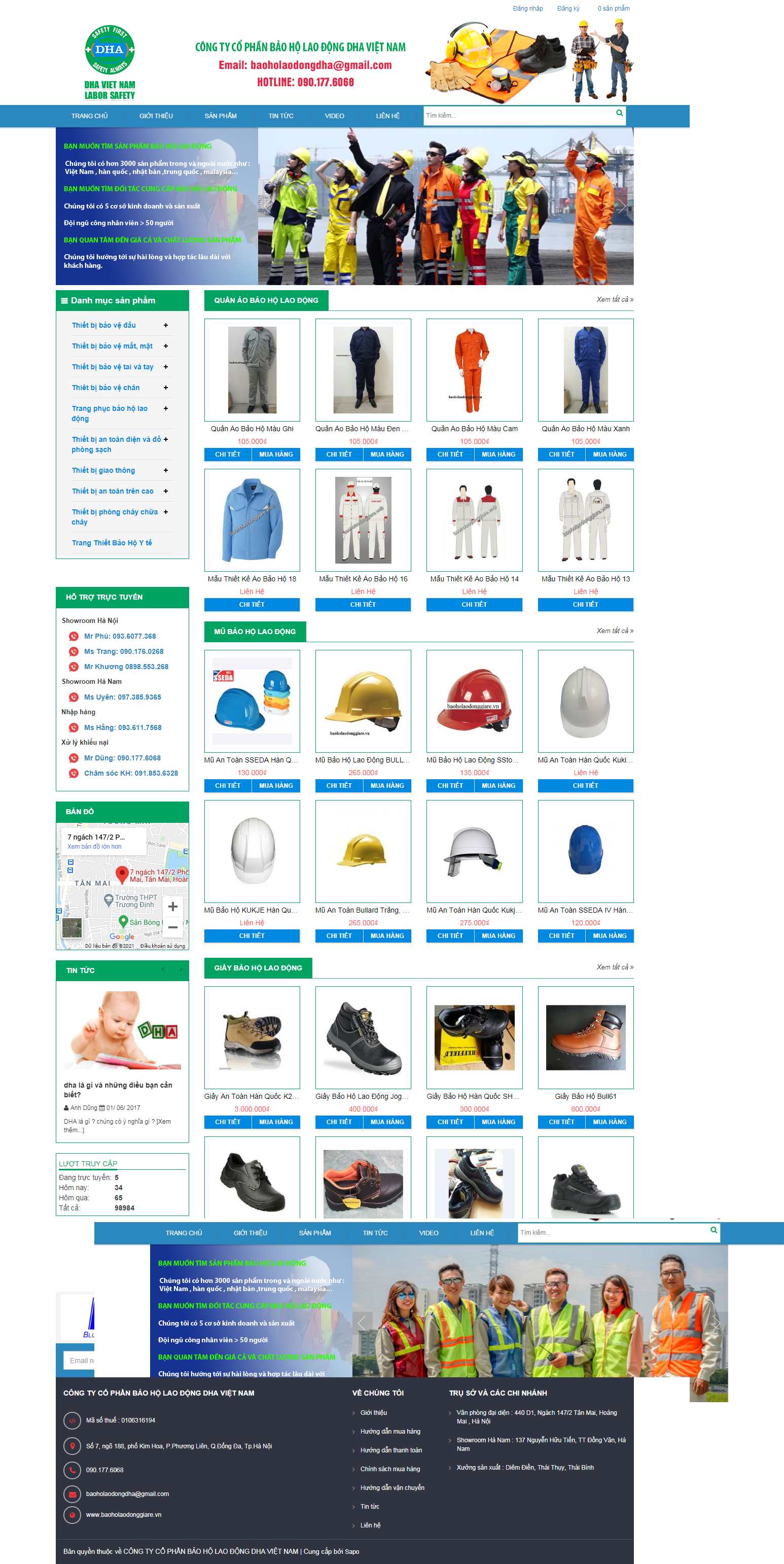 Thiết kế Website web dây đai bảo hộ - baoholaodonggiarevn