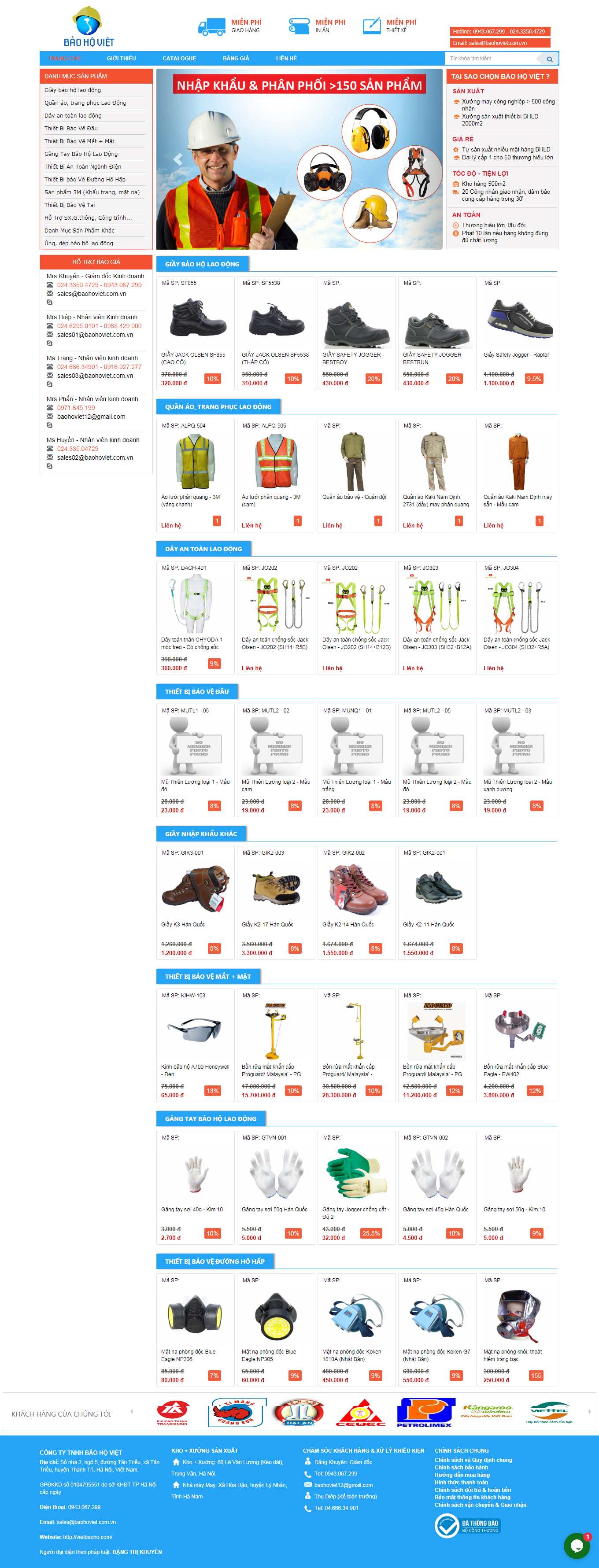 Thiết kế Website web dây đai bảo hộ - vietbaohocom