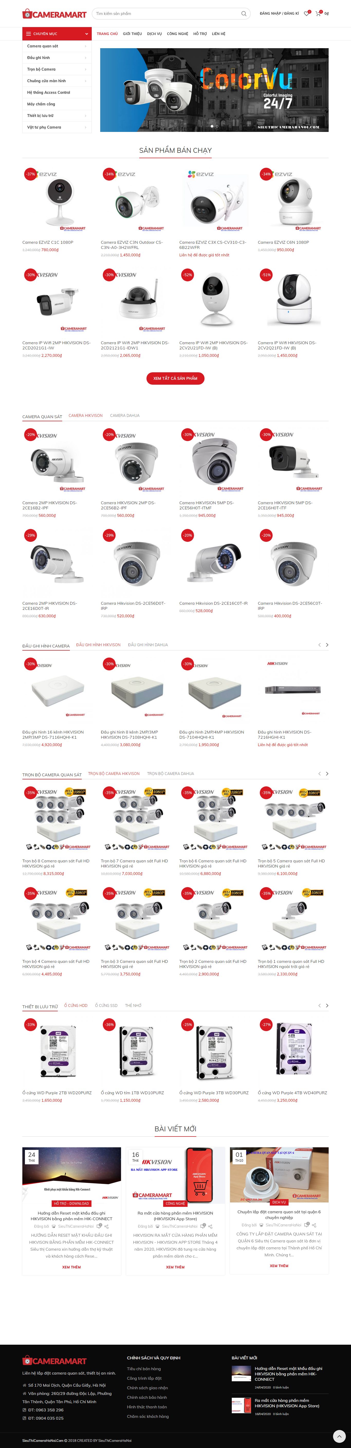 Thiết kế Website web bán camera - sieuthicamerahanoicom