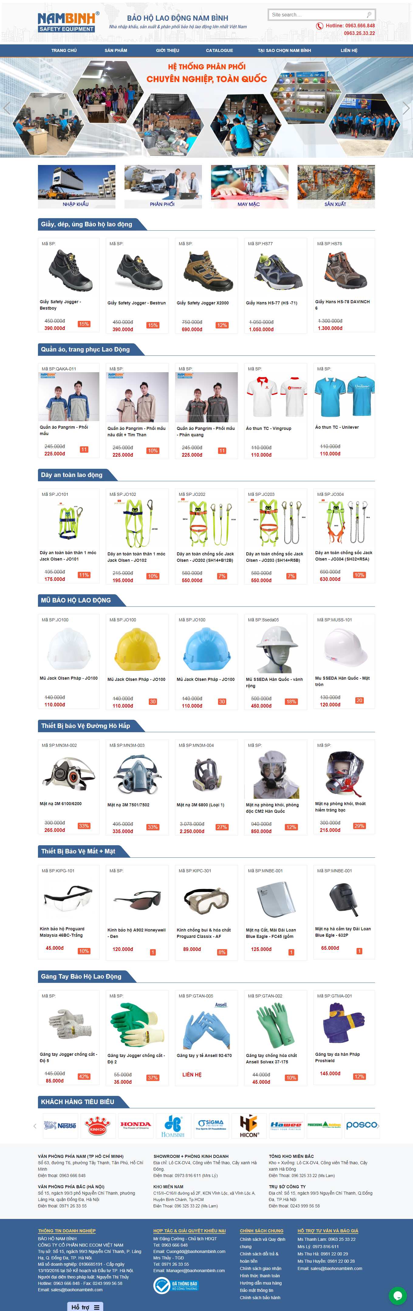 Thiết kế Website web bán găng tay bảo hộ - baohonambinhvn