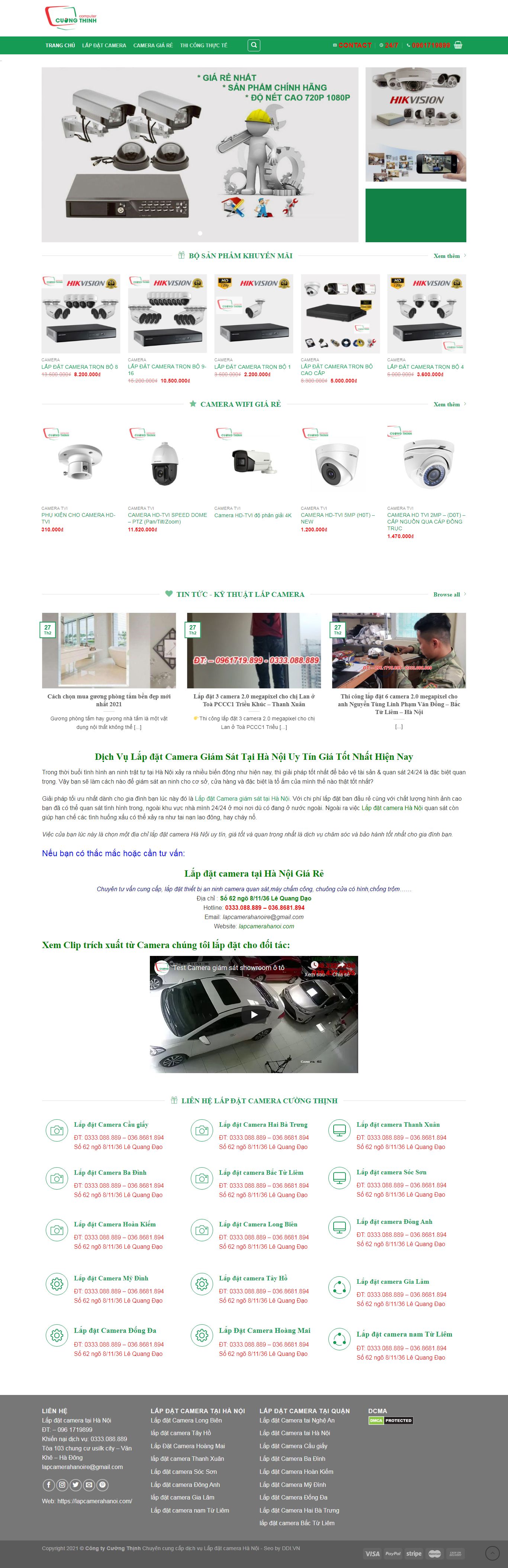 Thiết kế Website web bán camera - lapcamerahanoicom