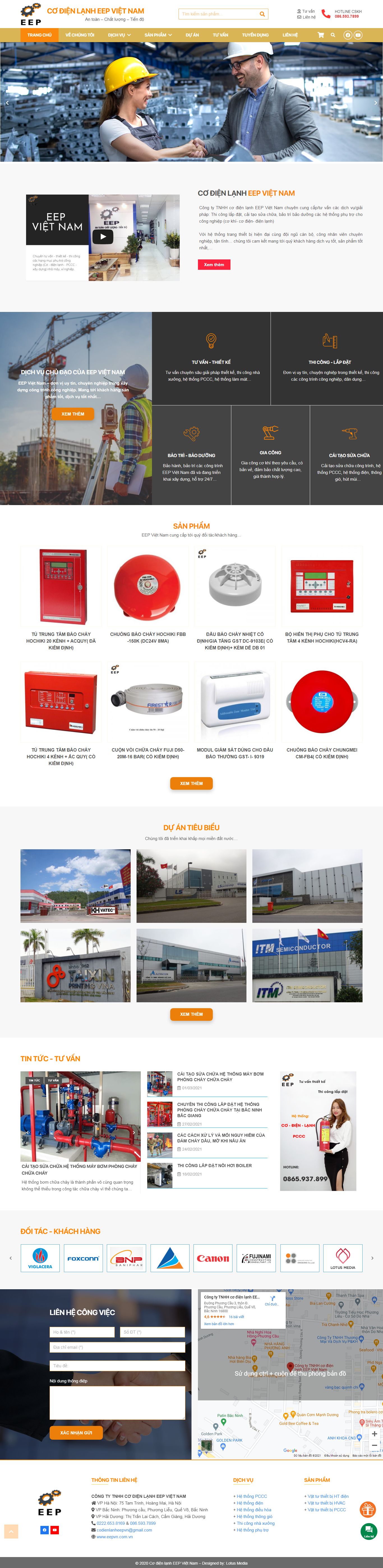 Thiết kế Website web hệ thống báo cháy - eepvncomvn