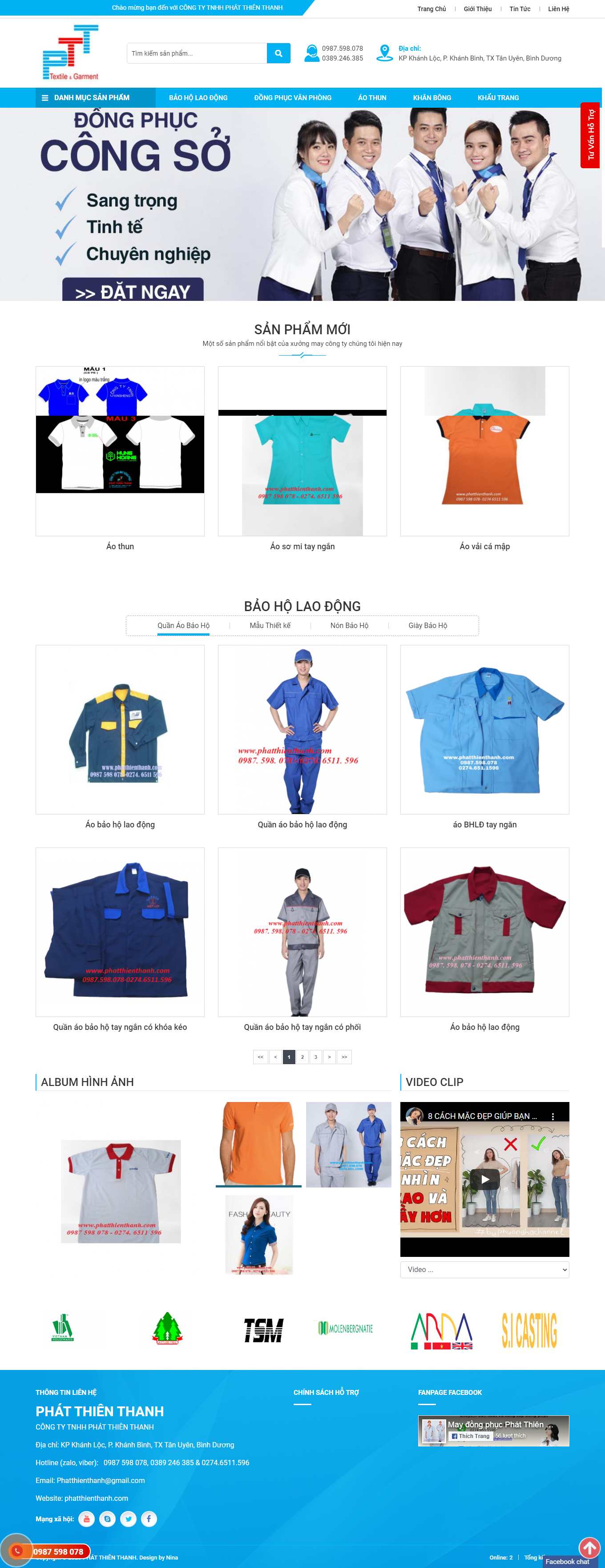 Thiết kế Website web bán găng tay bảo hộ - phatthienthanhcom